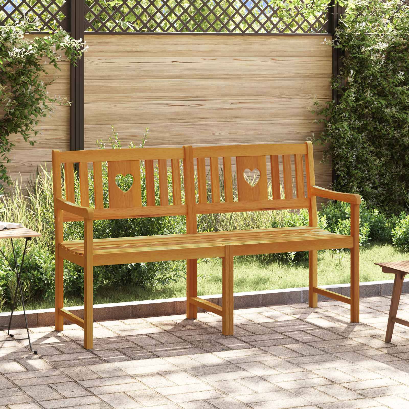 vidaXL Bank Outdoor Natur 150 x 55,5 x 90 cm Massivholz Akazie