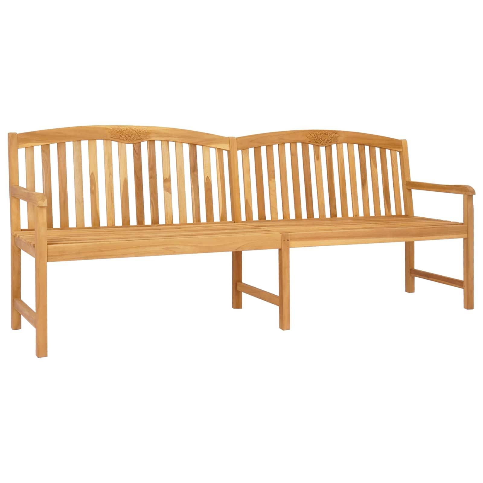 vidaXL Handgefertigte Rosenbank Natur 228 x 60 x 90 cm Massivholz Teak