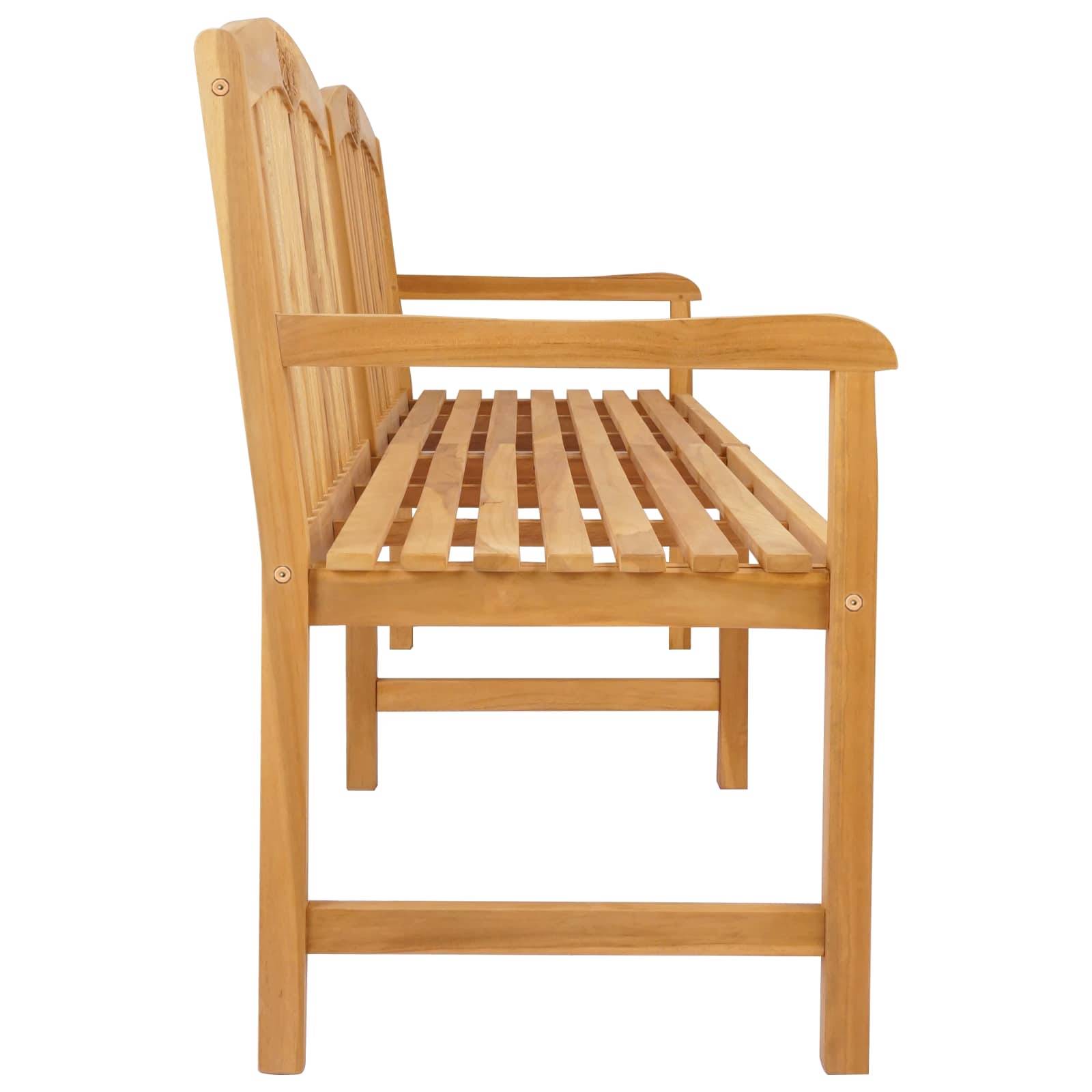 vidaXL Handgefertigte Rosenbank Natur 228 x 60 x 90 cm Massivholz Teak