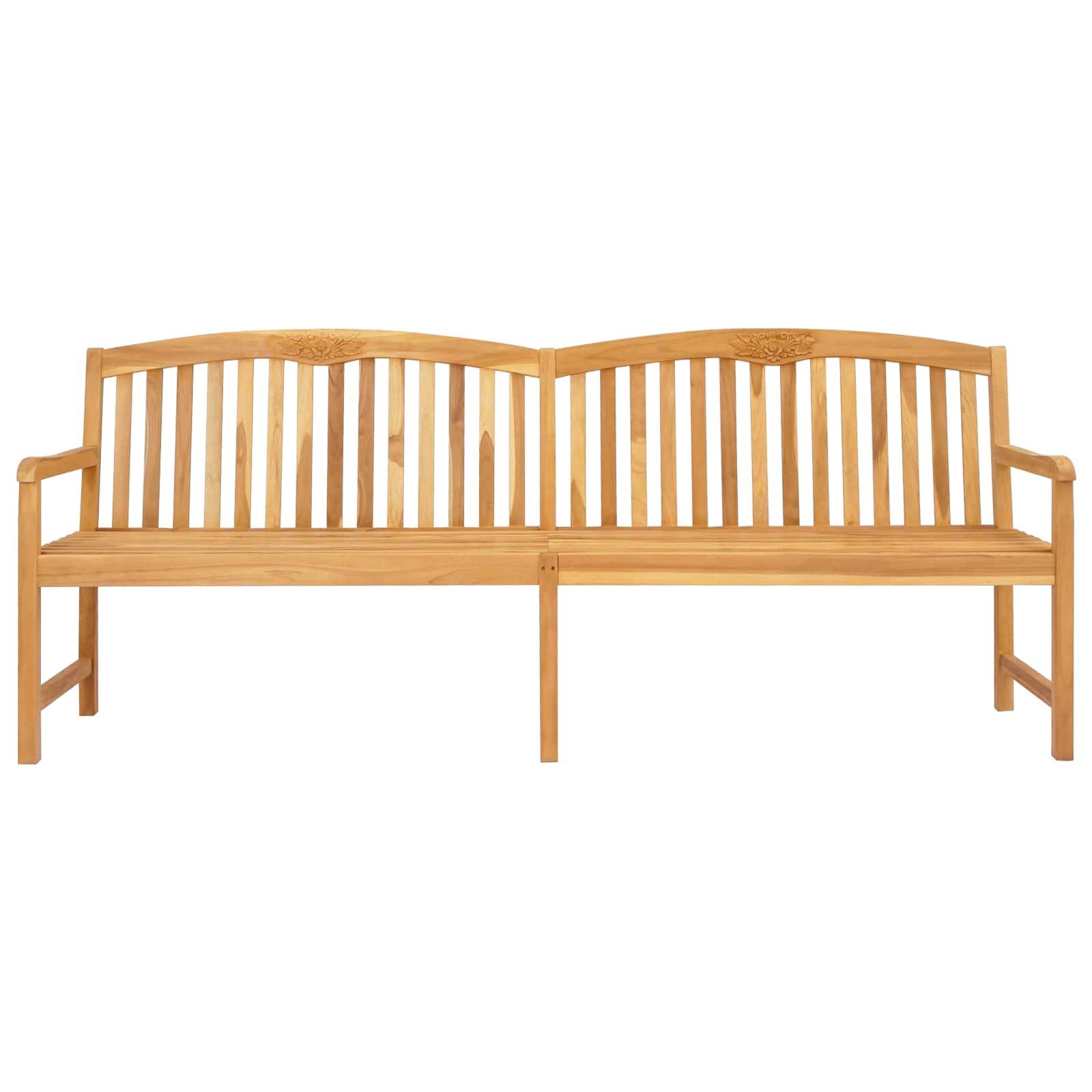vidaXL Handgefertigte Rosenbank Natur 228 x 60 x 90 cm Massivholz Teak