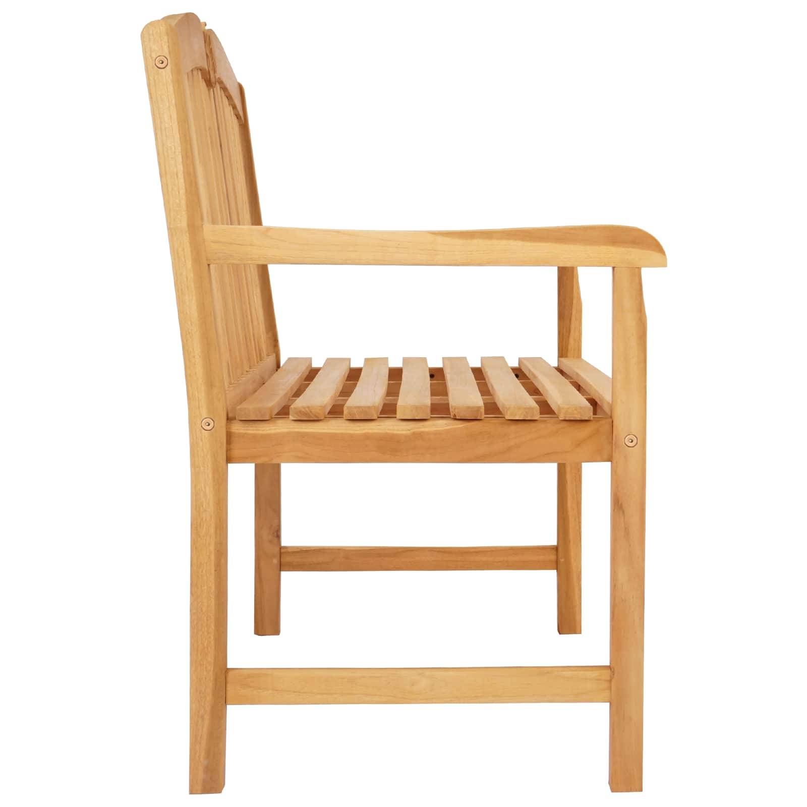 vidaXL Handgefertigte Rosenbank Natur 114 x 60 x 95 cm Massivholz Teak