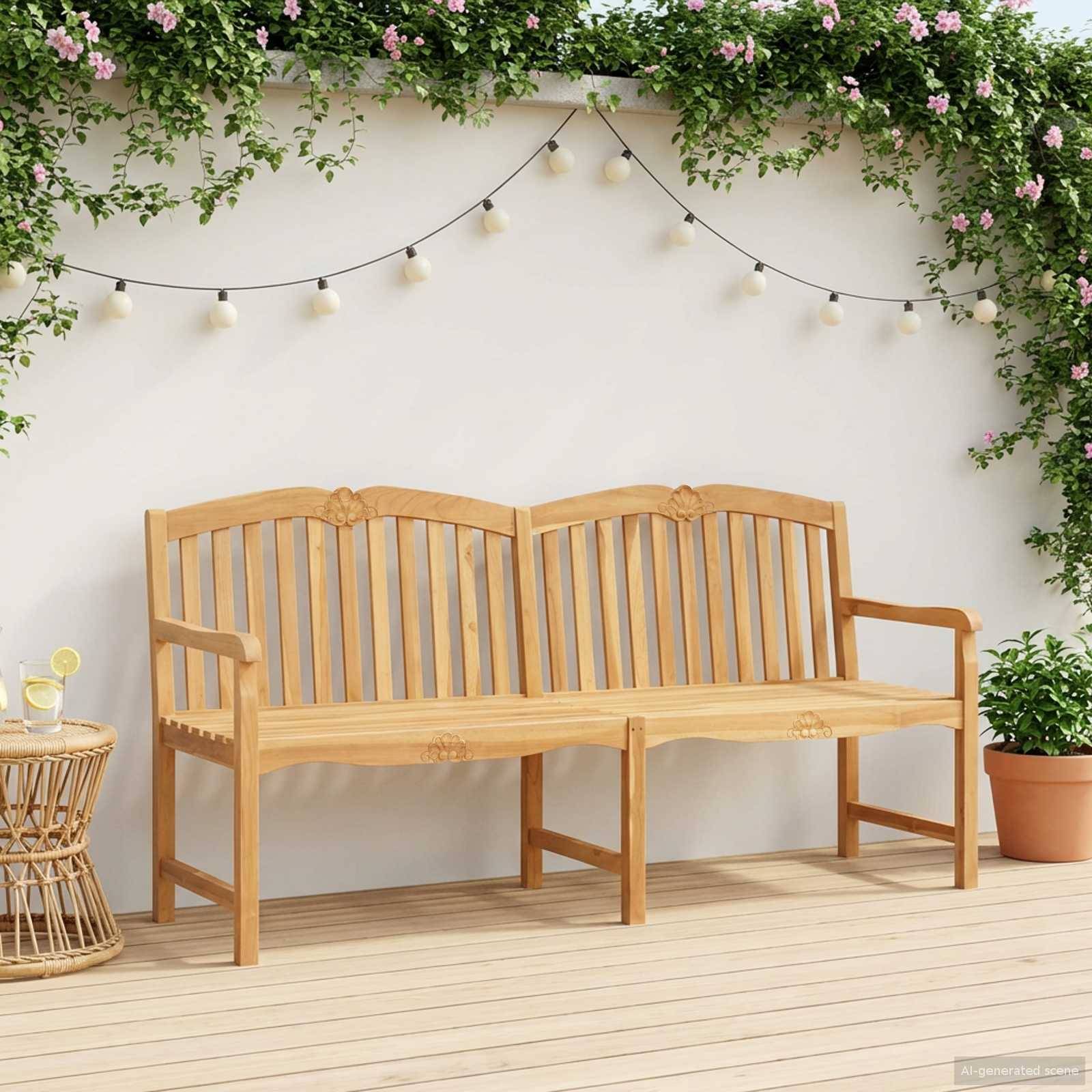vidaXL Handgefertigte Rosenbank Natur 180,5 x 60 x 96 cm