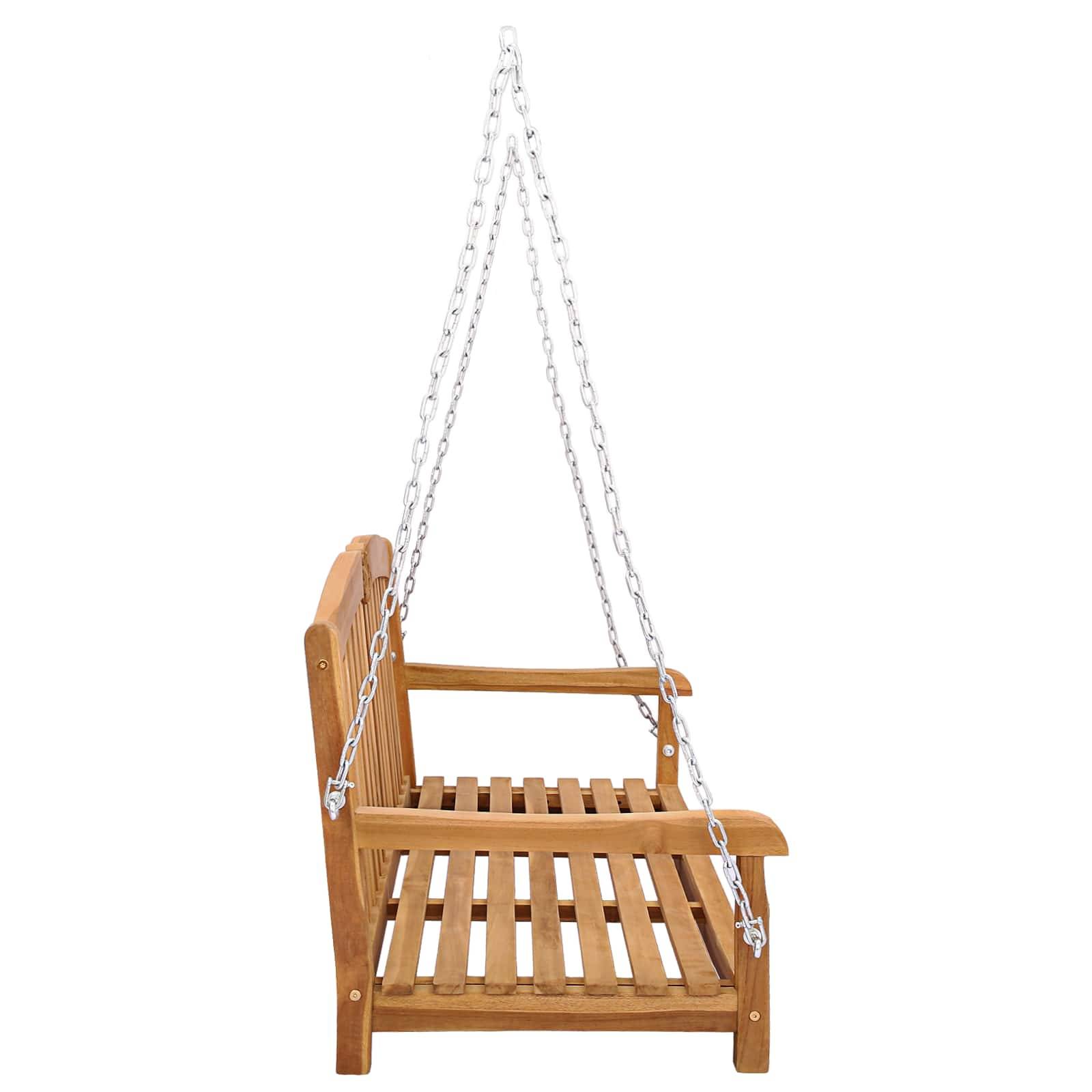 vidaXL Schaukelbank Natur 114 x 60 x 60,5 cm Massivholz Teak