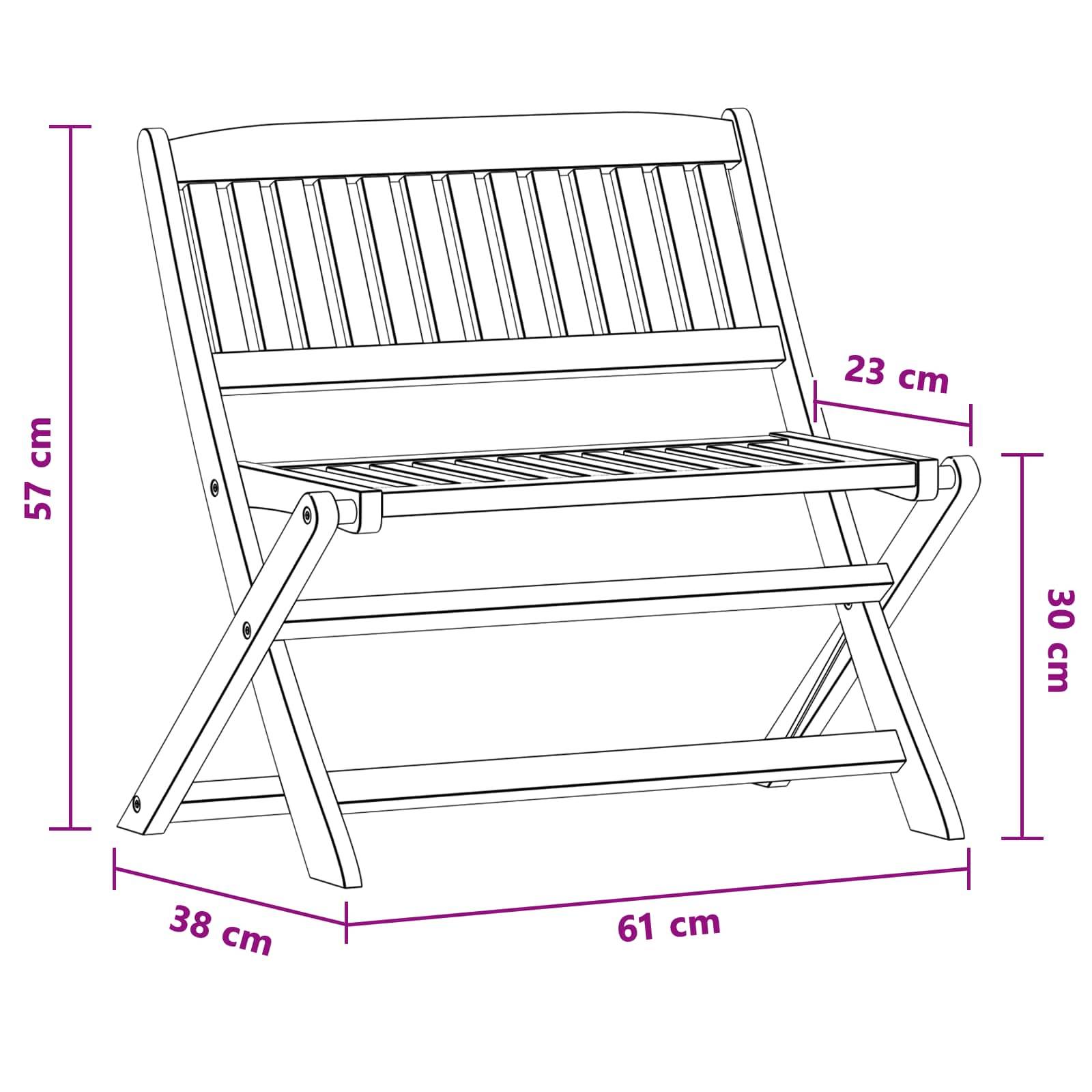 vidaXL Kinderbank Braun 61 x 38 x 57 cm Massives Eukalyptus Holz