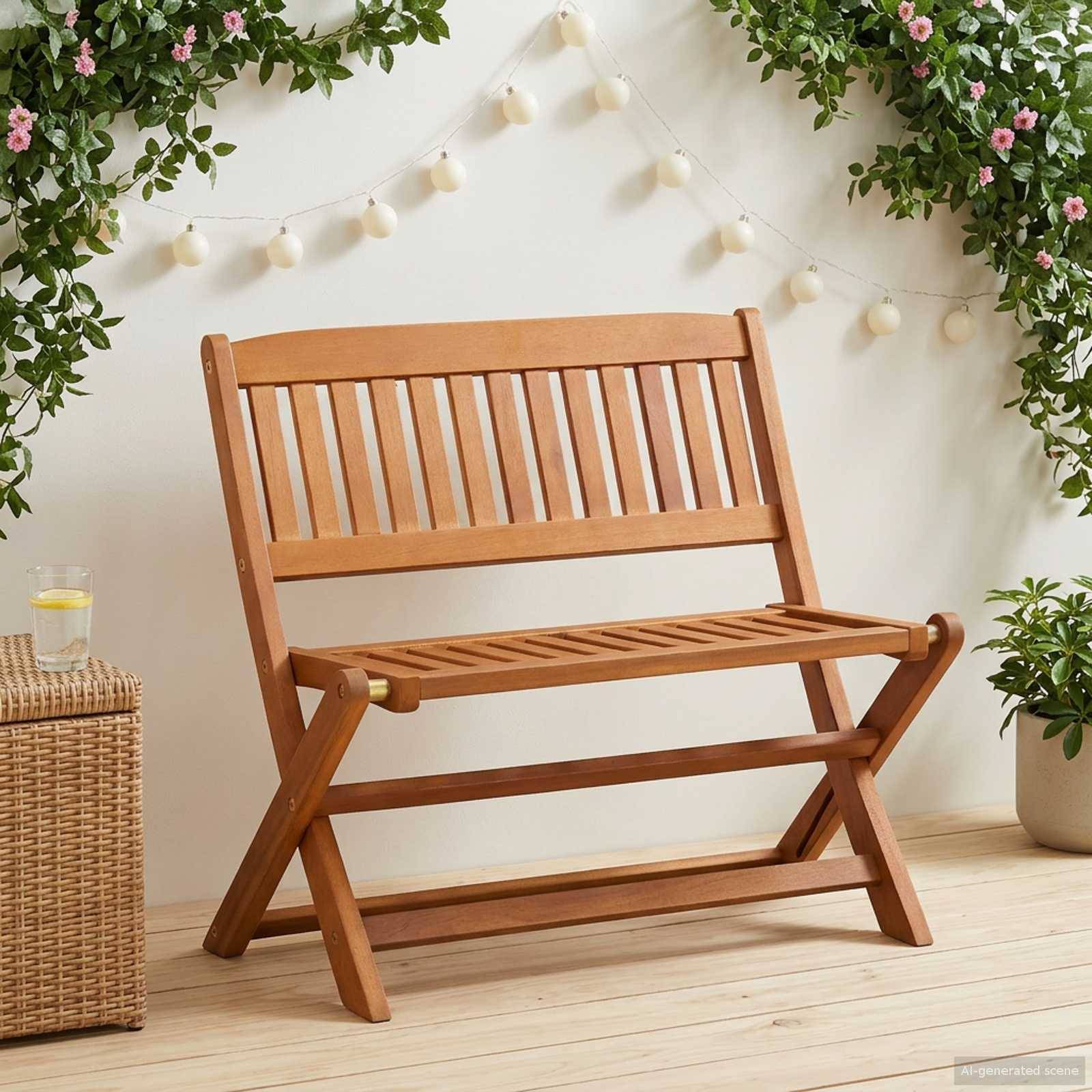 vidaXL Kinderbank Braun 61 x 38 x 57 cm Massives Eukalyptus Holz