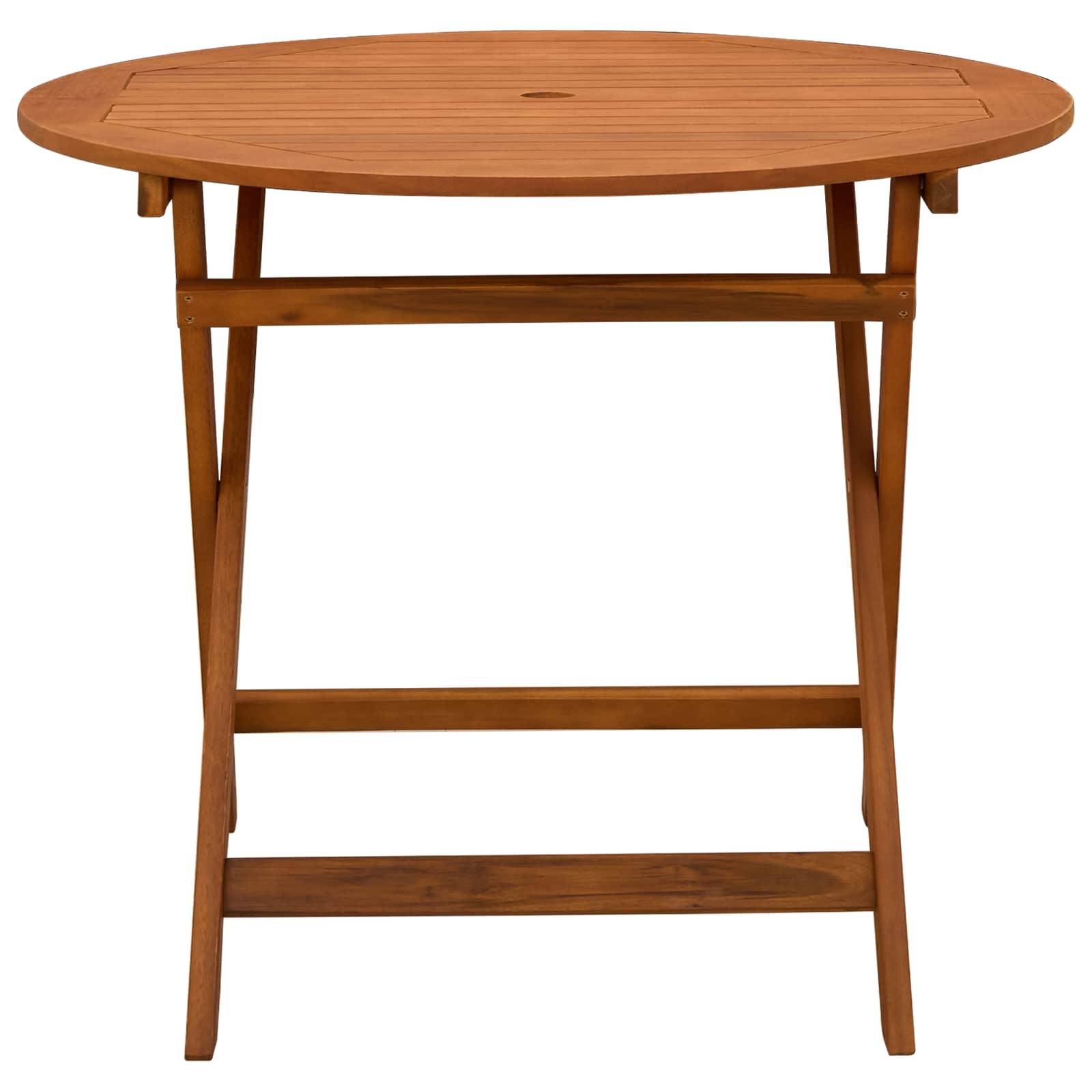 vidaXL Klappbarer Gartentisch Braun Ø 90 x 75 cm