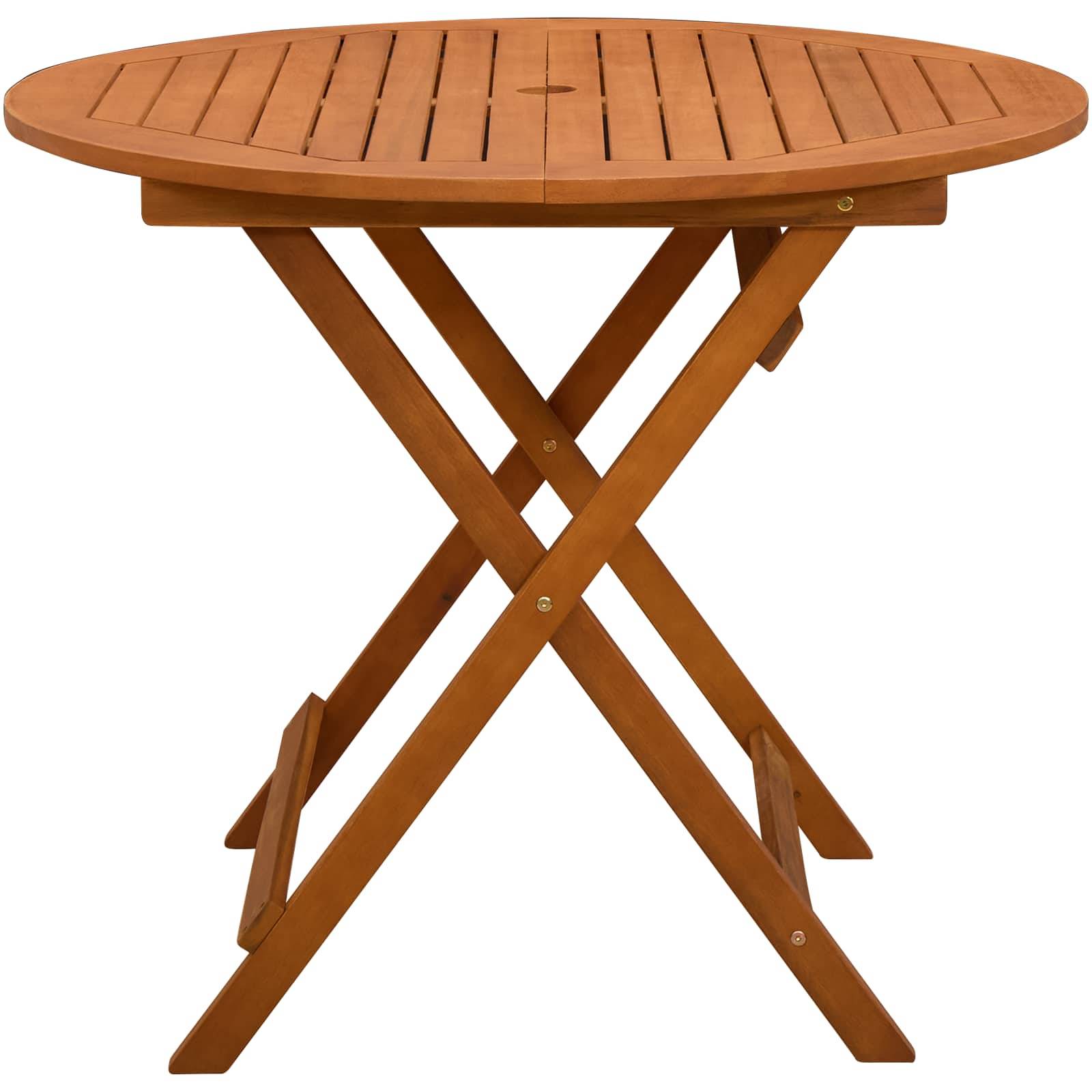 vidaXL Klappbarer Gartentisch Braun Ø 90 x 75 cm