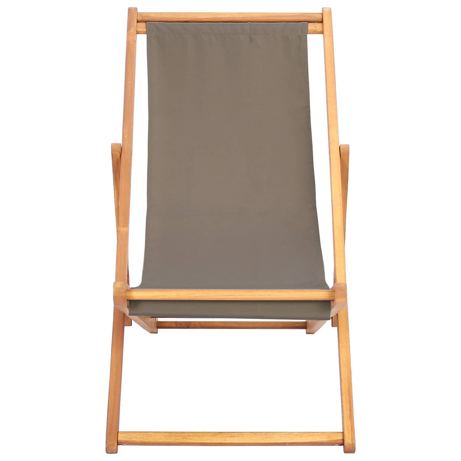 vidaXL Liegestuhl Taupe Massivholz Teak