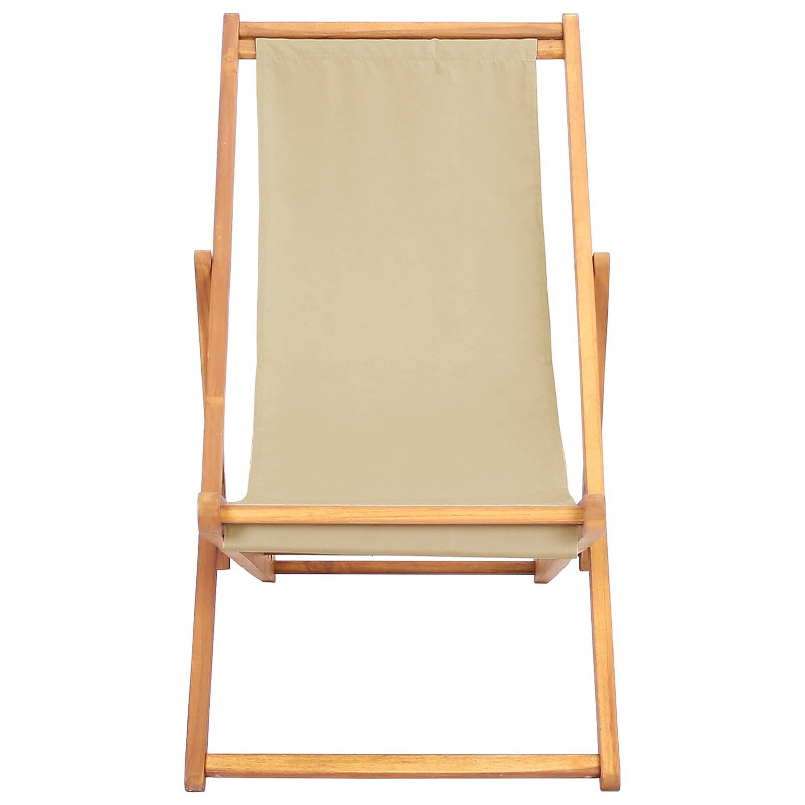 vidaXL Liegestuhl Beige Massivholz Teak