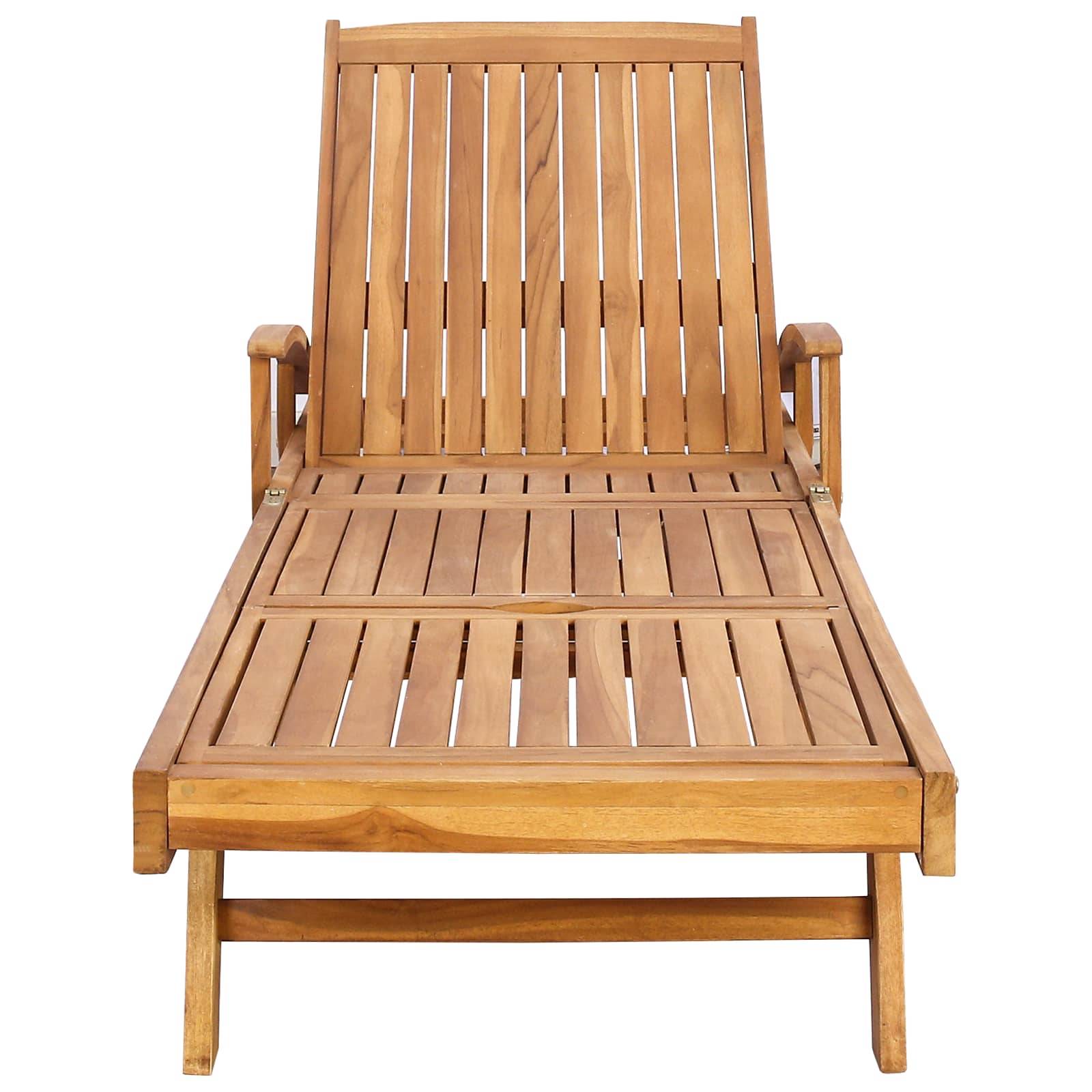 vidaXL Sonnenliege 1-Person Braun Massivholz Teak