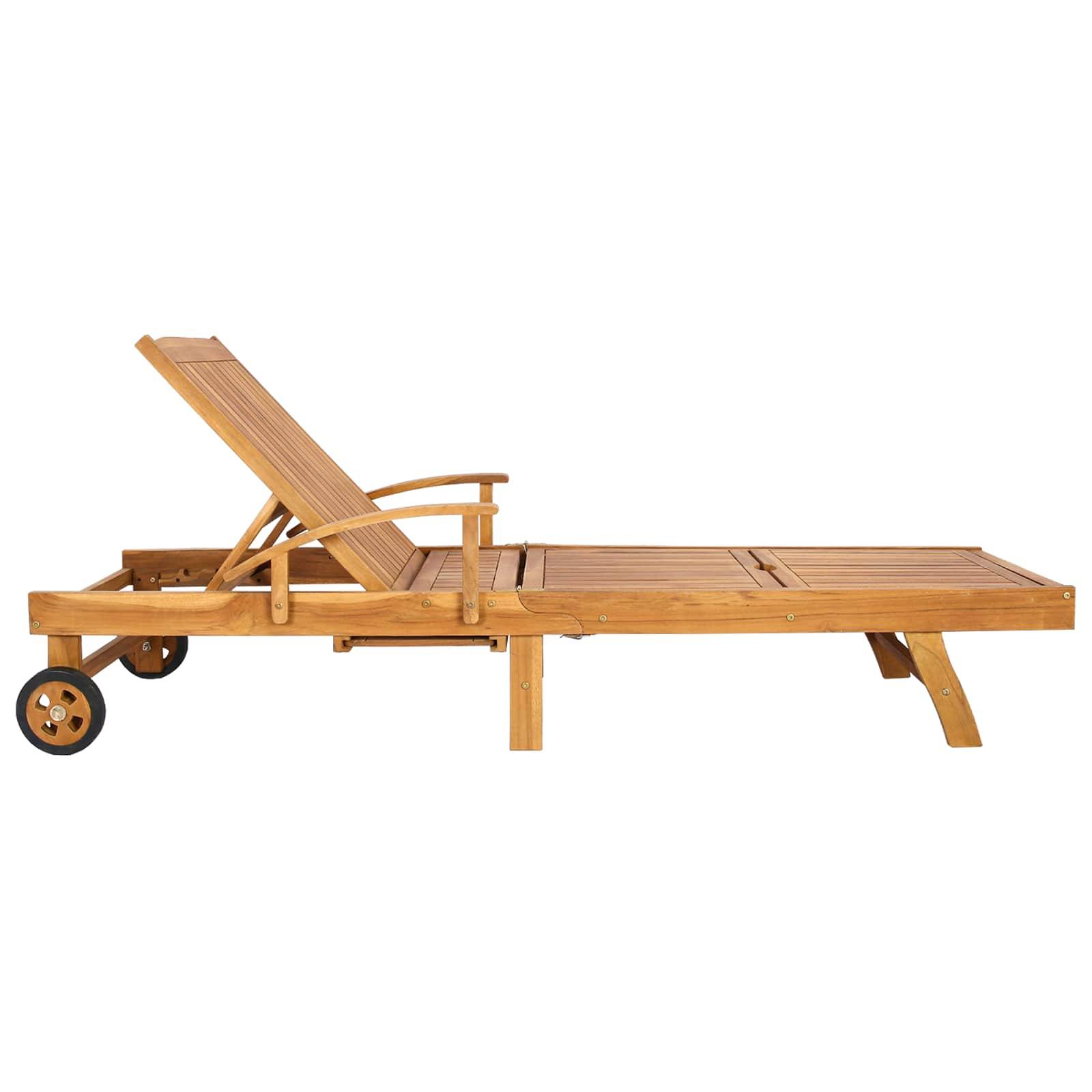 vidaXL Sonnenliege 1-Person Braun Massivholz Teak