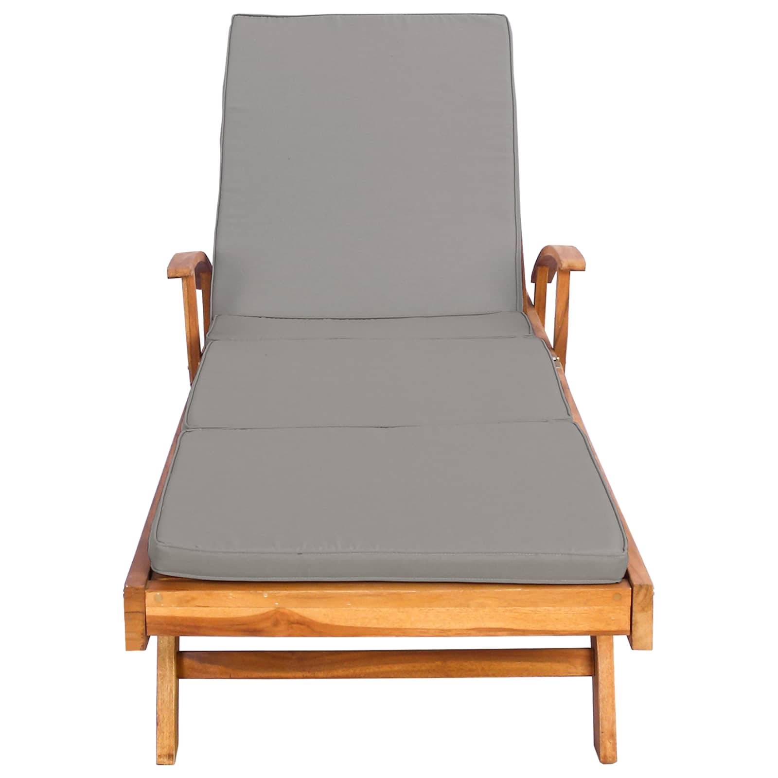 vidaXL Sonnenliege 100% Polyester mit solidem Teak