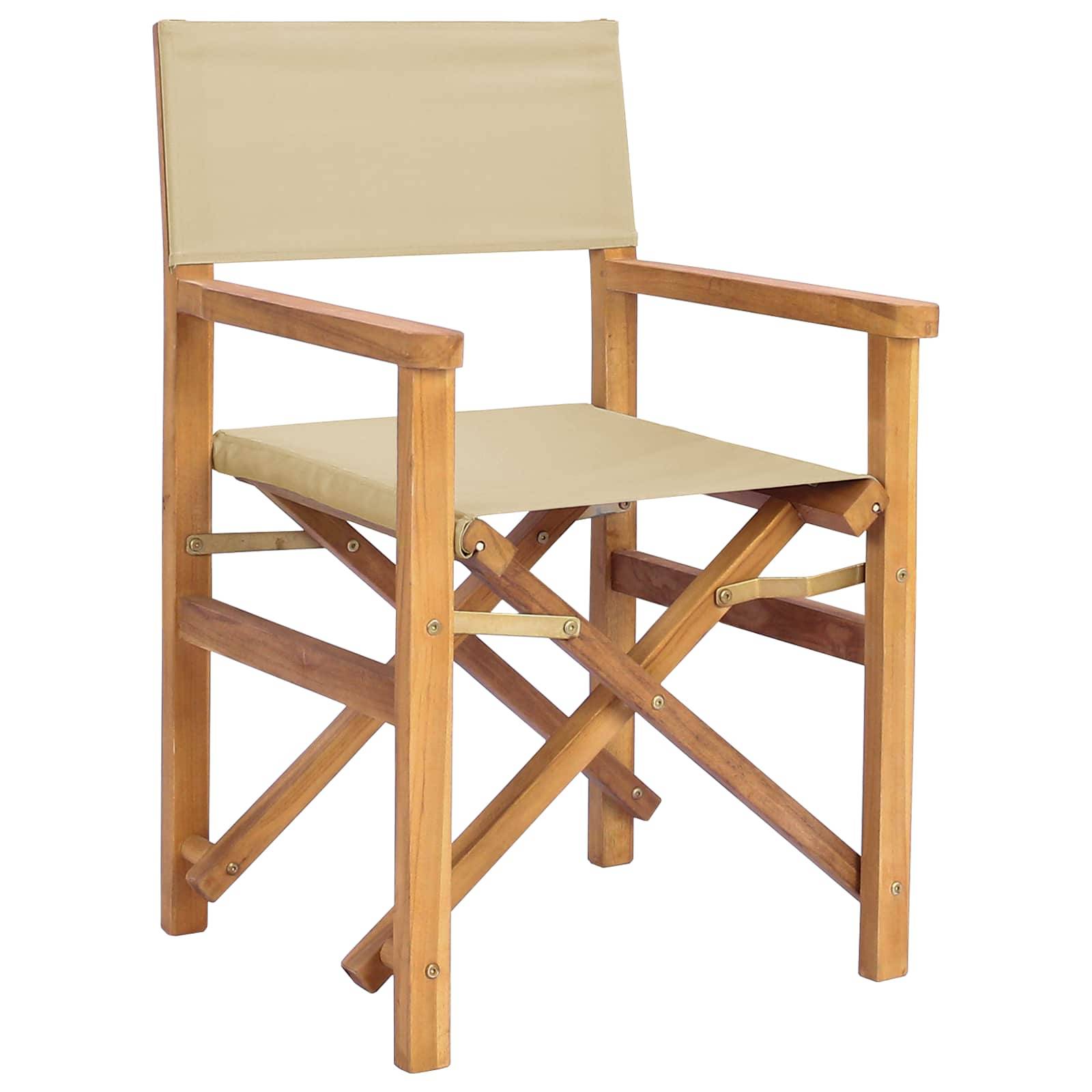 vidaXL Esszimmerstuhl Braun und Beige 56 x 54 x 87 cm Massivholz Teak