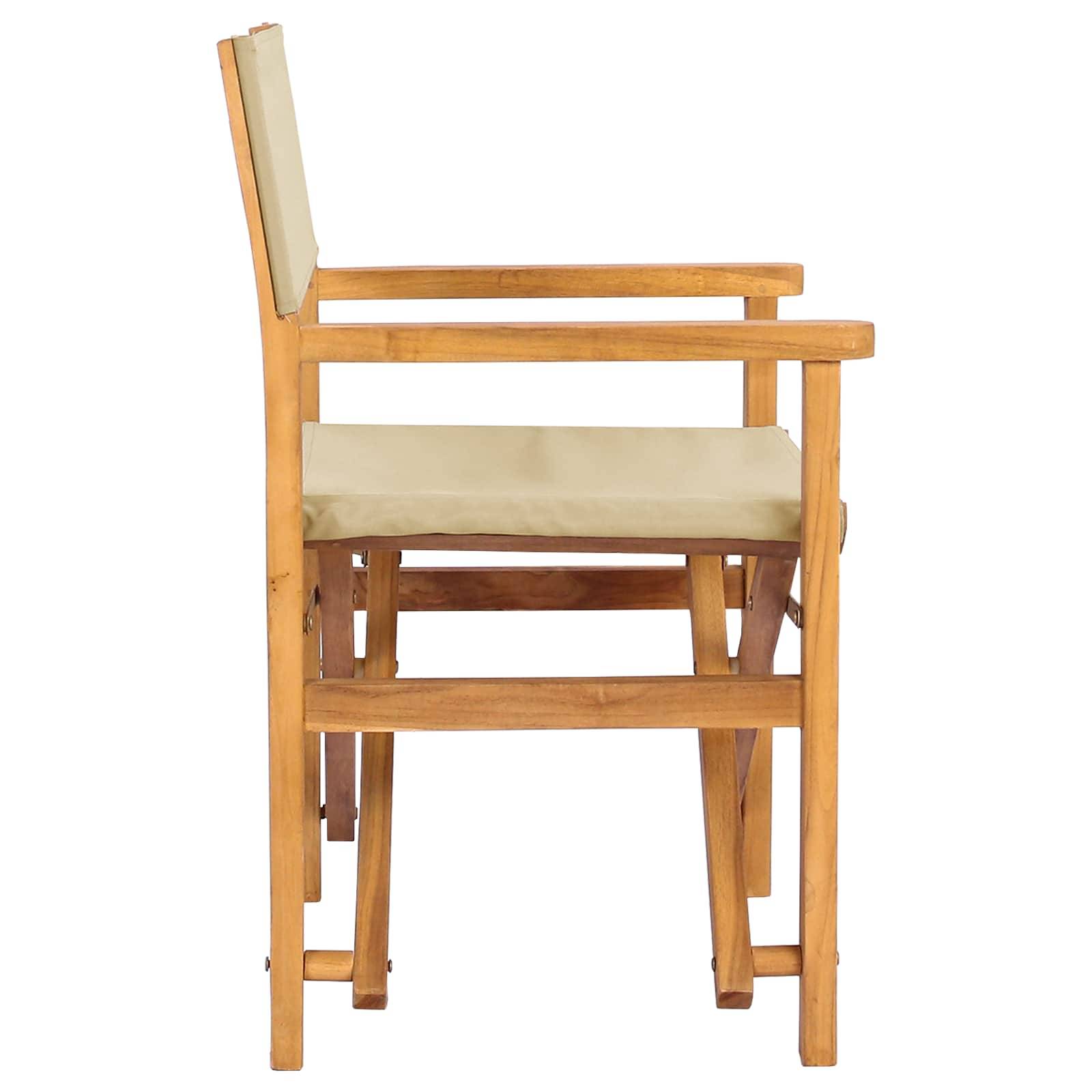 vidaXL Esszimmerstuhl Braun und Beige 56 x 54 x 87 cm Massivholz Teak
