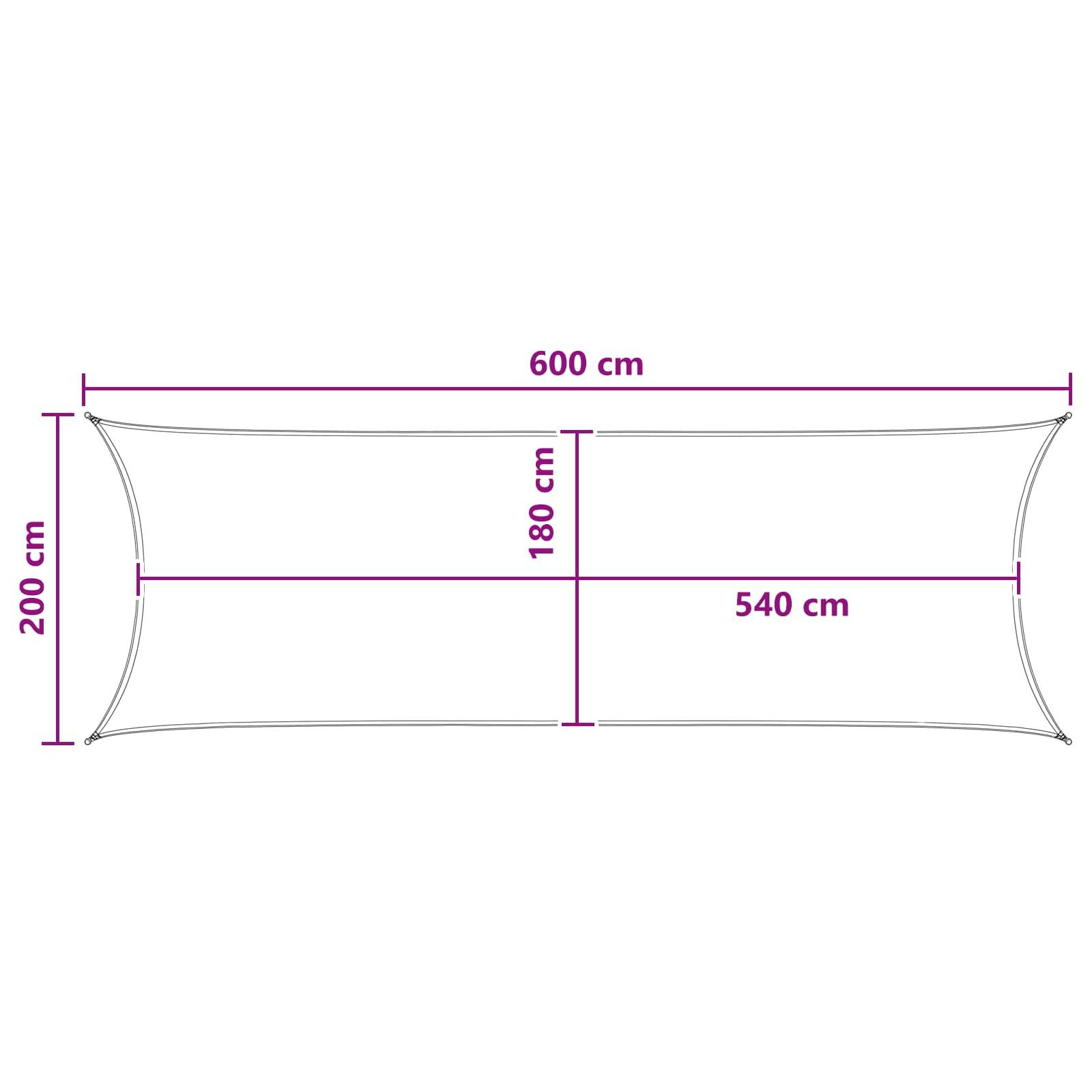 vidaXL Sonnensegel Anthrazit 2 x 6 m HDPE