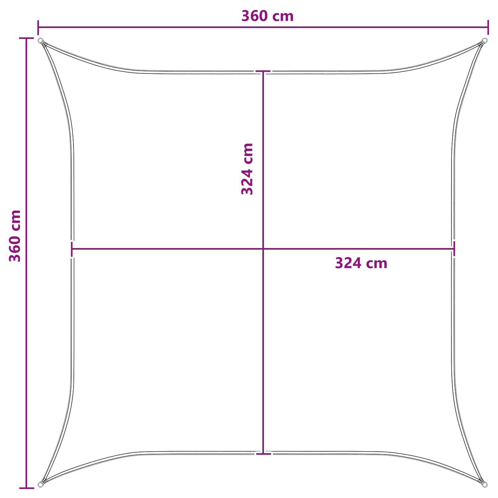 vidaXL Sonnensegel Hellgrau und Weiß 3,6 x 3,6 m HDPE