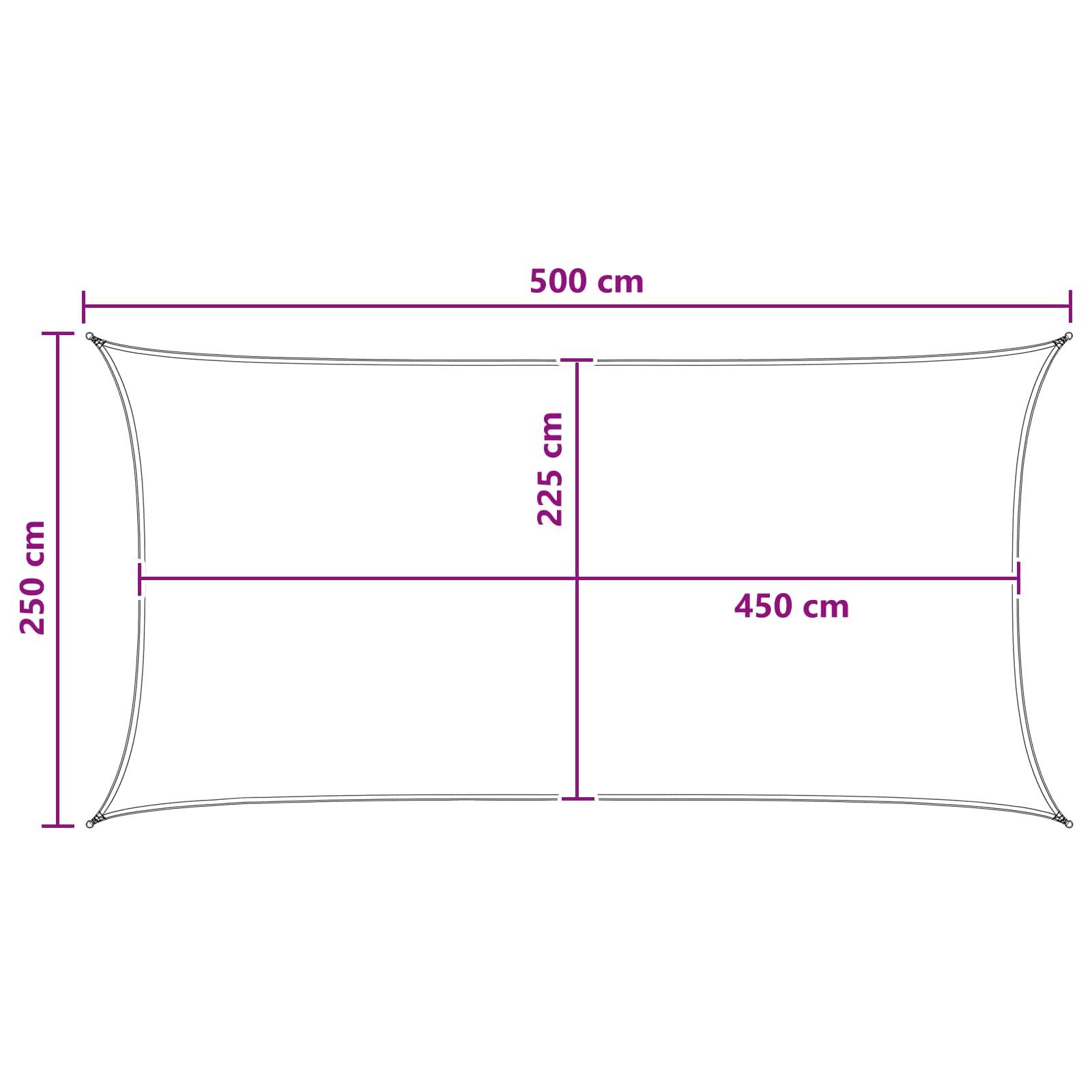 vidaXL Sonnensegel Anthrazit und Weiß 2,5 x 5 m HDPE