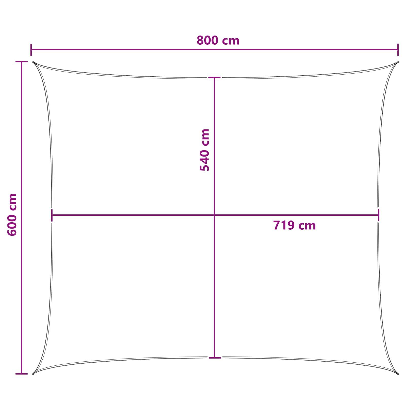vidaXL Sonnensegel Anthrazit und Weiß 6 x 8 m HDPE