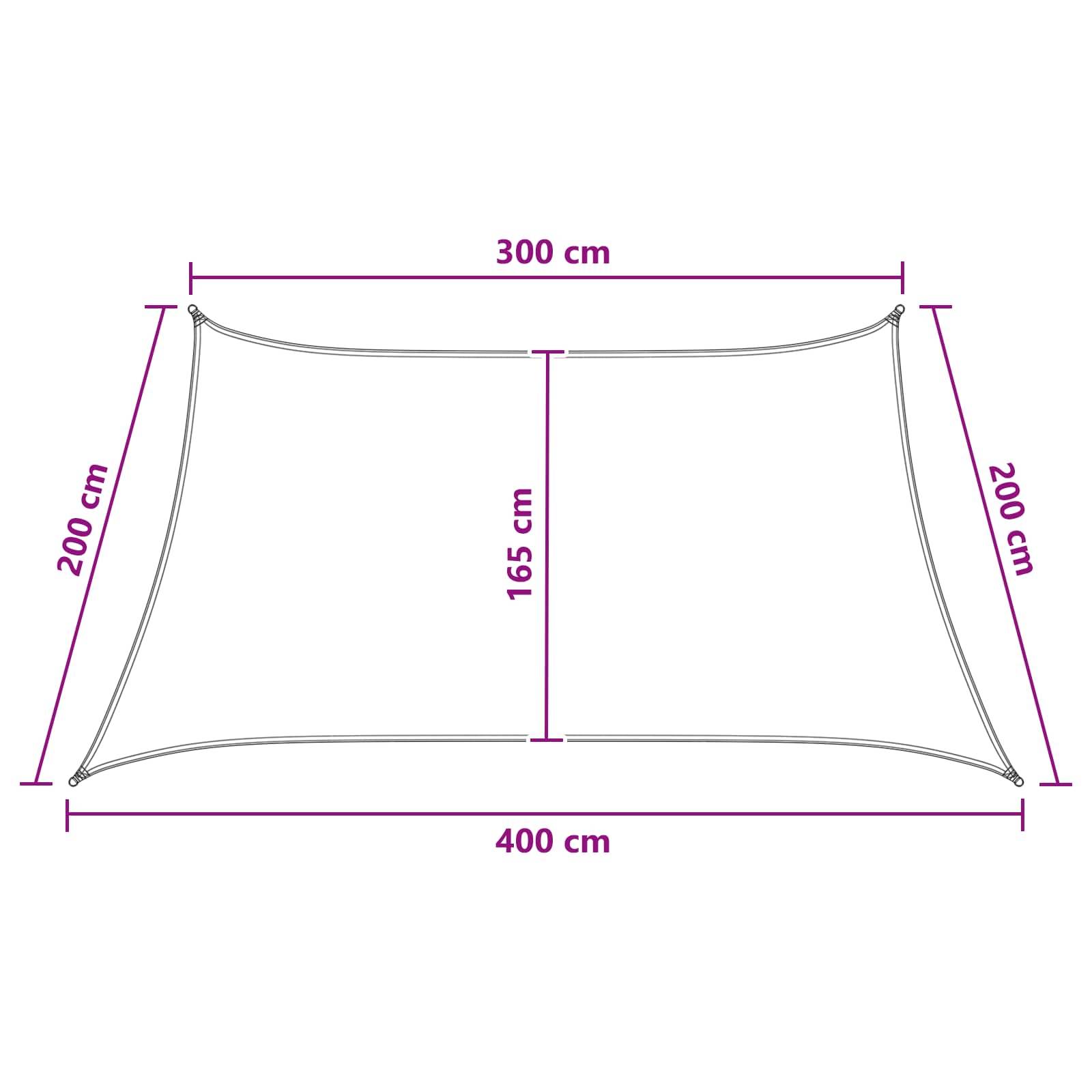 vidaXL Sonnensegel Anthrazit und Weiß 3 / 4 x 2 m HDPE