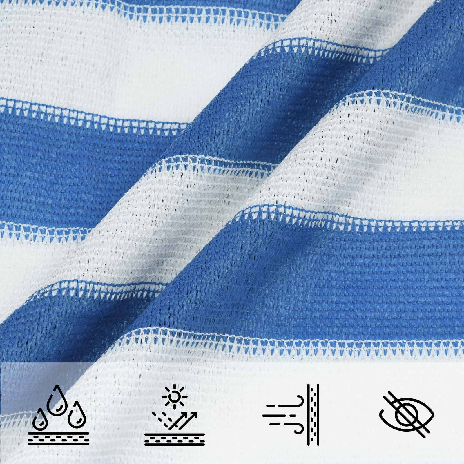 vidaXL Sonnensegel Blau und Weiß 4 x 6 m HDPE
