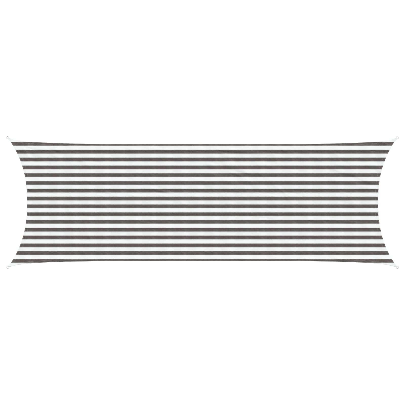 vidaXL Sonnensegel Hellgrau und Weiß 2 x 6 m HDPE