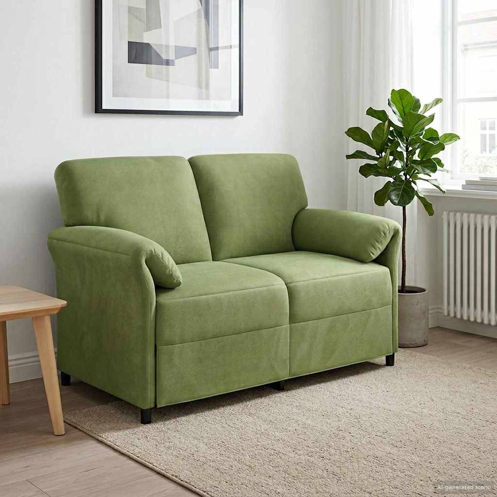 vidaXL 2-Sitzer Sofa Hellgrün 138 x 83 x 95 cm Samt