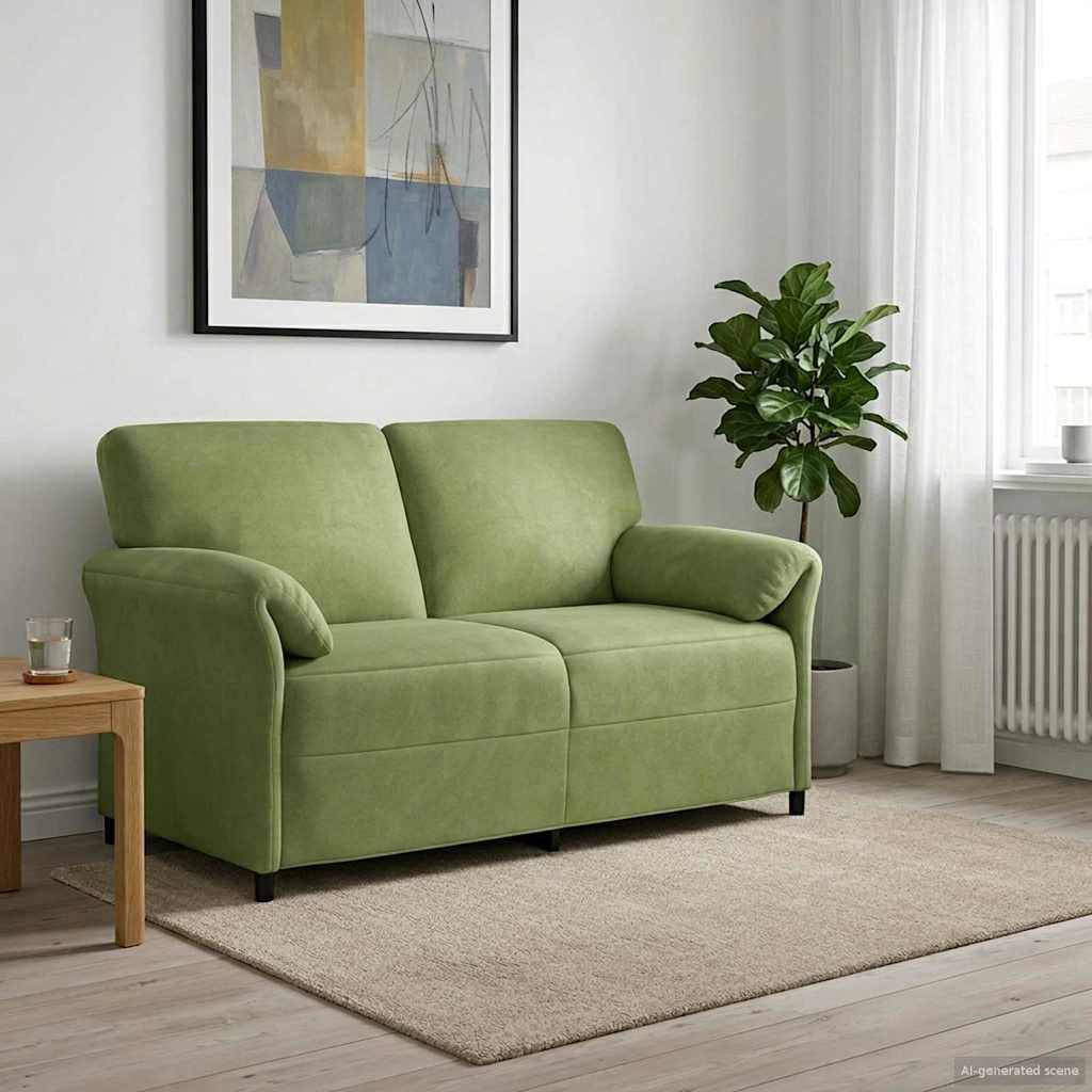 vidaXL 2-Sitzer Sofa Hellgrün 158 x 83 x 95 cm Samt