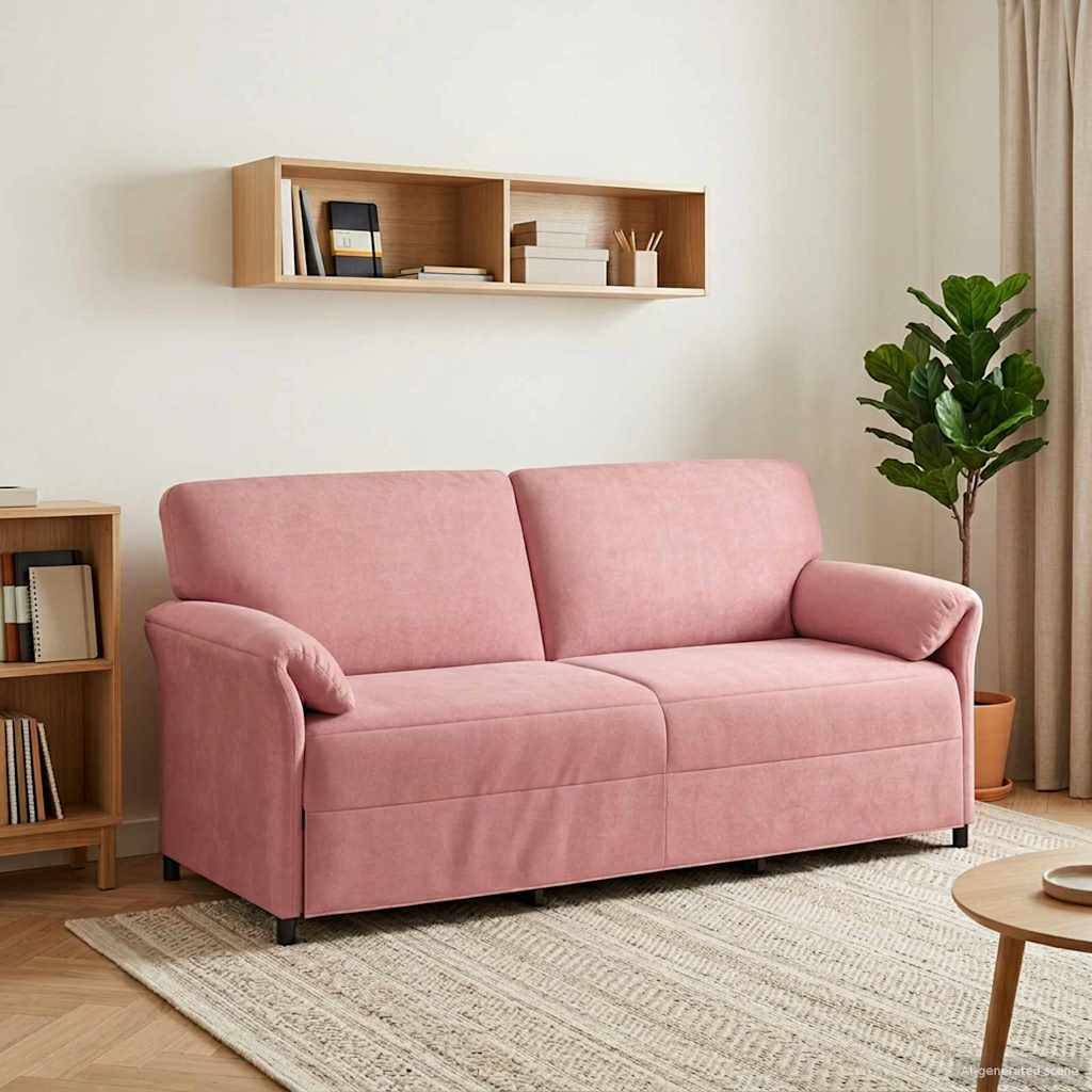 vidaXL 3-Sitzer-Sofa Rosa 198 x 83 x 95 cm Samt