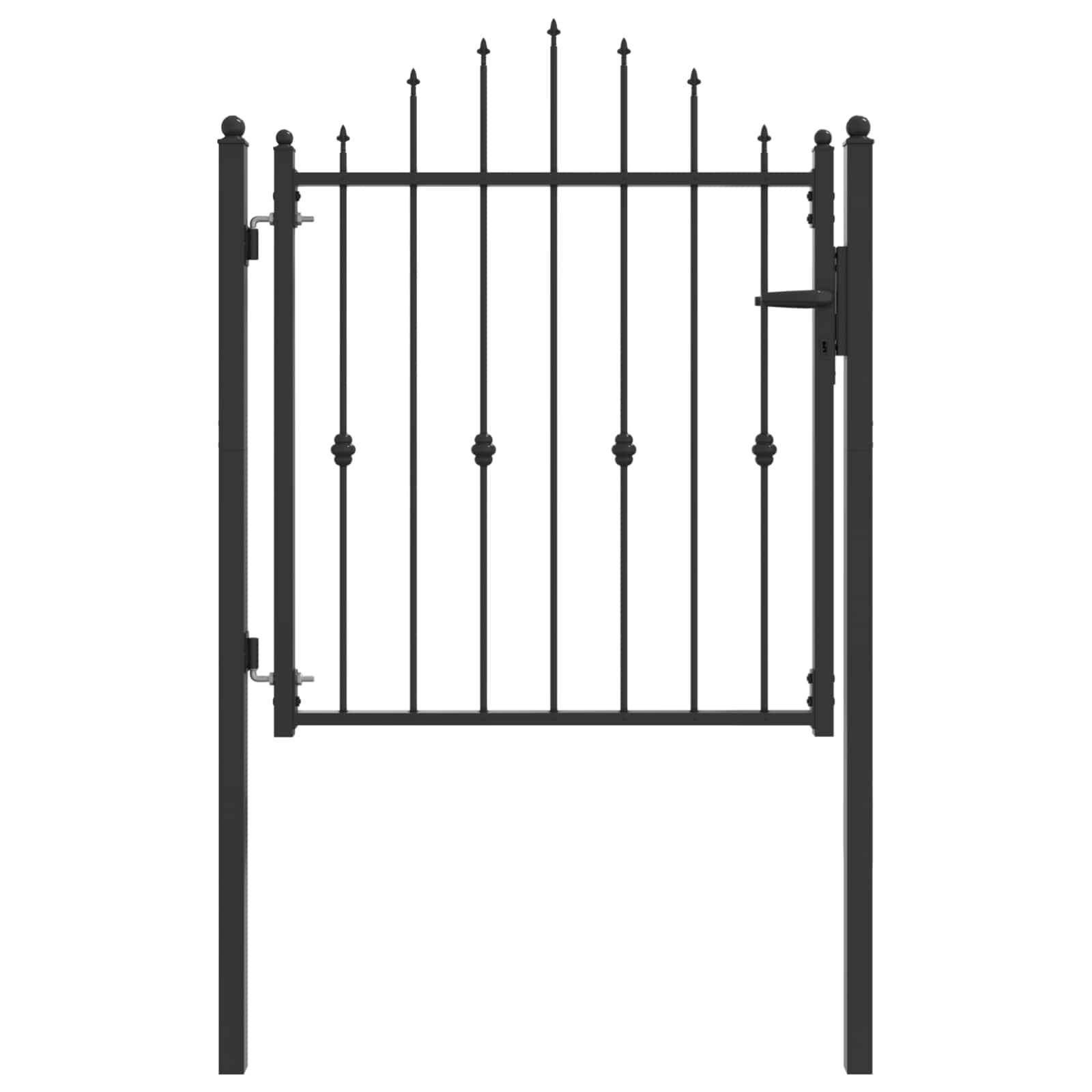 vidaXL Zauntor HORST 100 x 100 cm Metall Schwarz Abschließbar