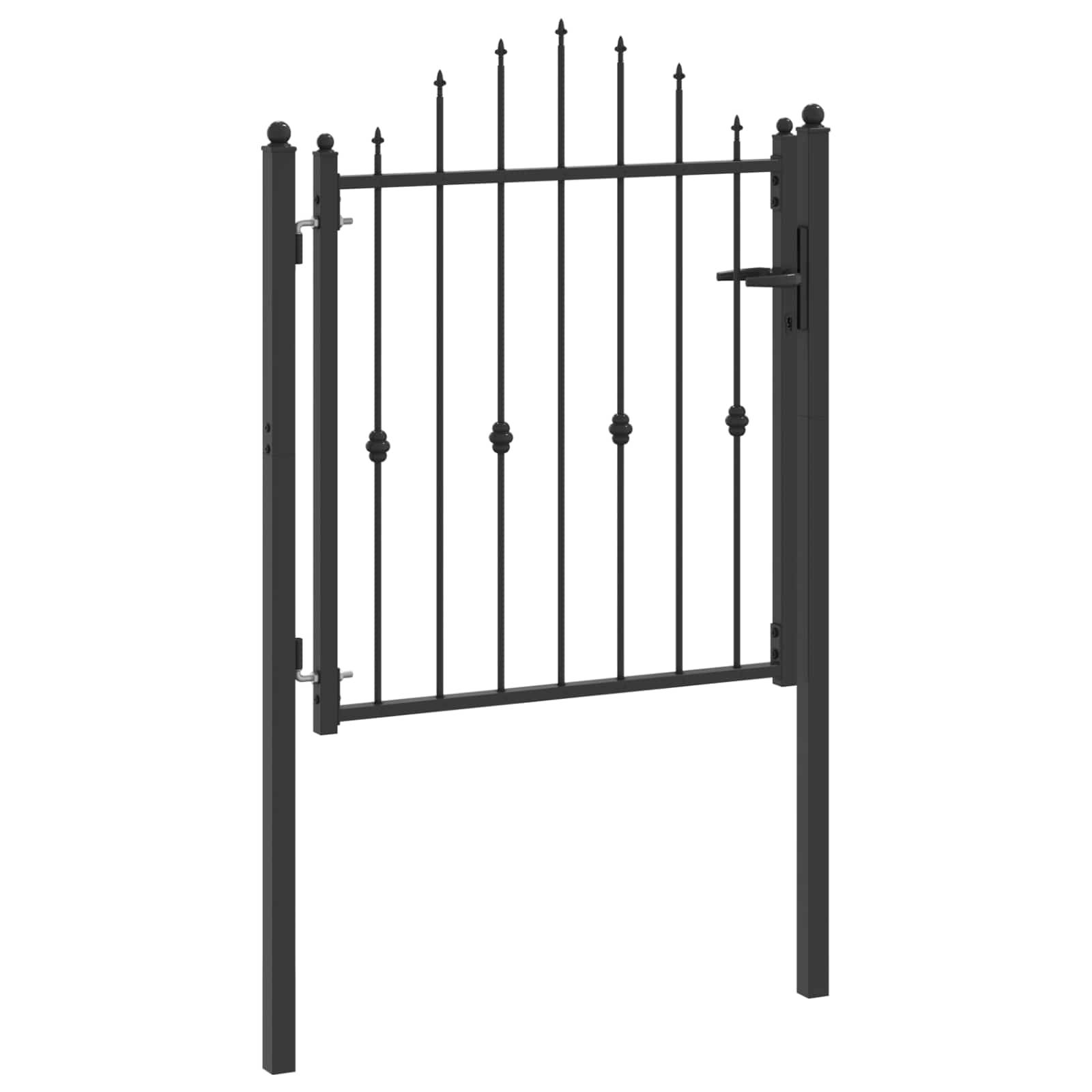 vidaXL Zauntor HORST 100 x 100 cm Metall Schwarz Abschließbar