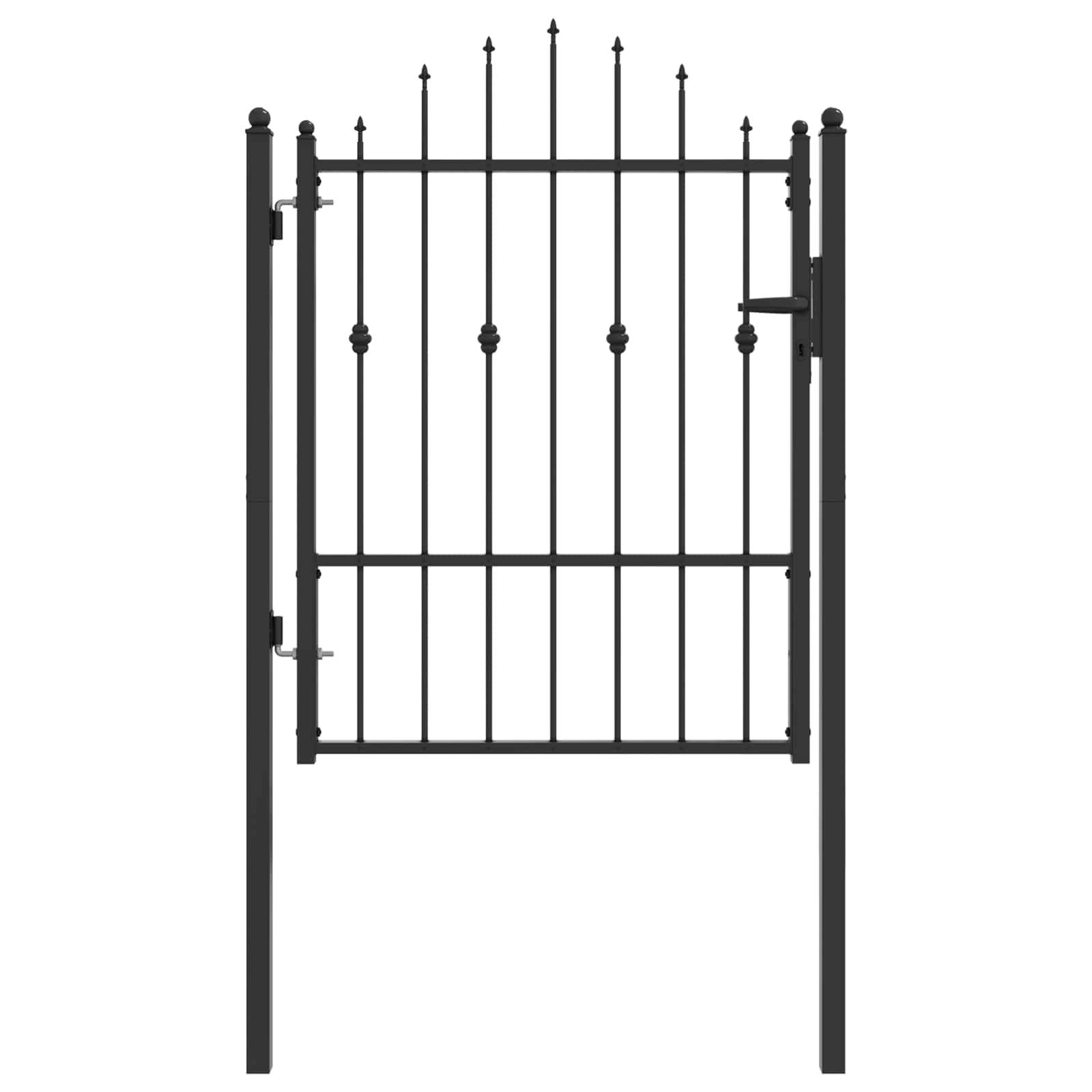 vidaXL Zauntor HORST 100 x 125 cm Metall Schwarz Abschließbar