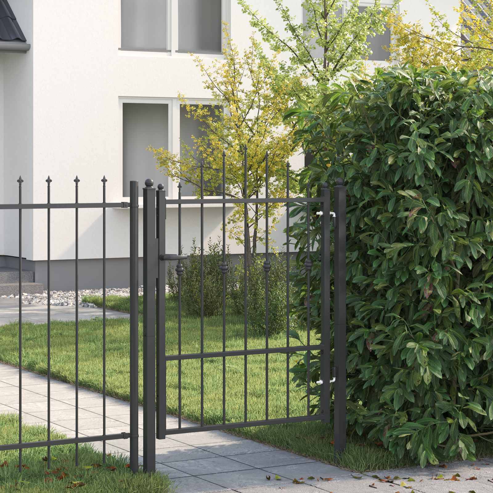 vidaXL Zauntor HORST 100 x 125 cm Metall Schwarz Abschließbar