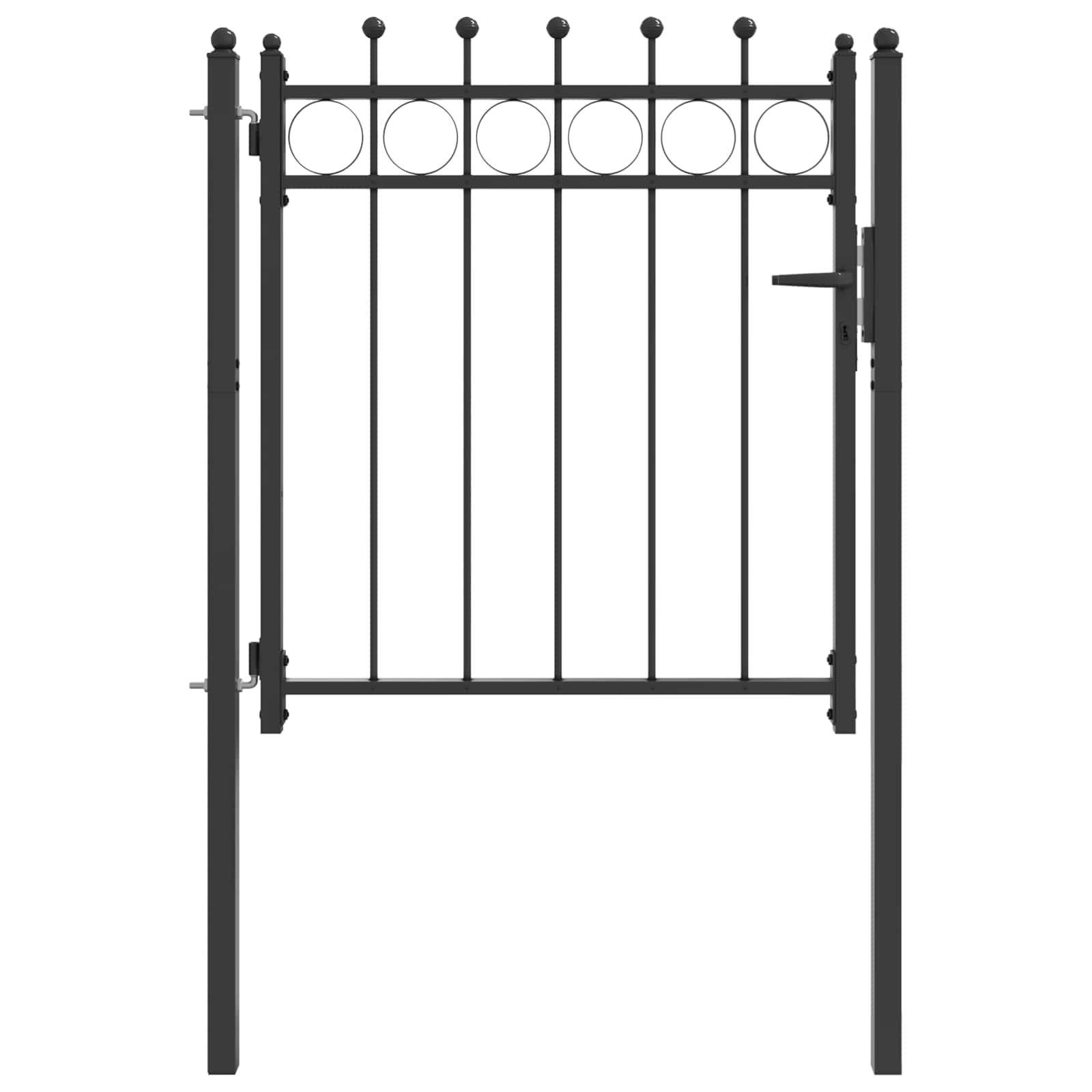 vidaXL Zauntor HORST 100 x 100 cm Metall Schwarz Abschließbar
