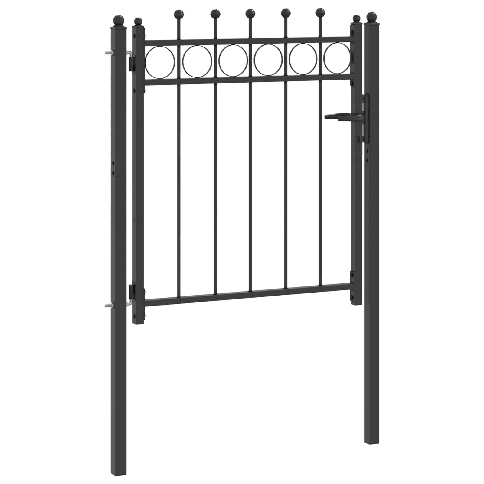 vidaXL Zauntor HORST 100 x 100 cm Metall Schwarz Abschließbar