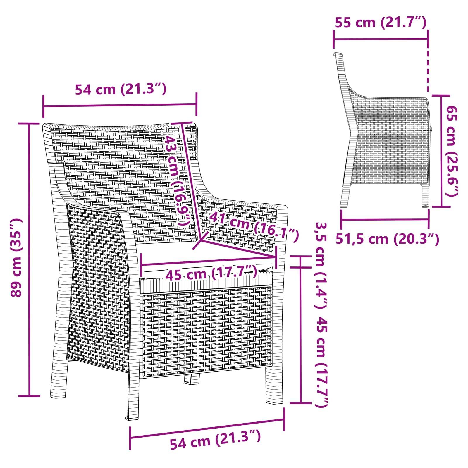 vidaXL Sessel Weiß PP