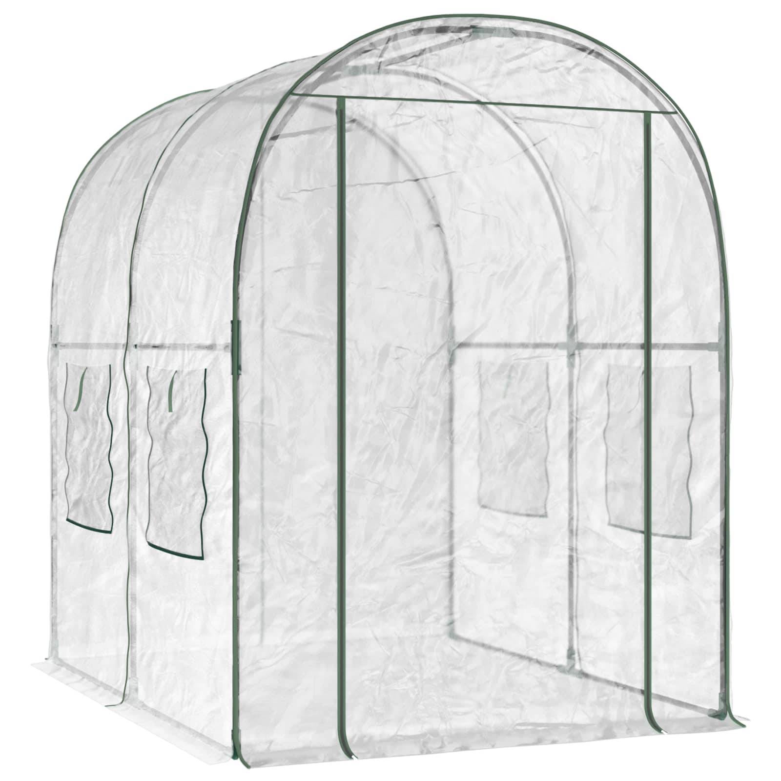 vidaXL Gewächshaus mit Rahmen Transparent 160 x 200 x 192,5 cm PVC
