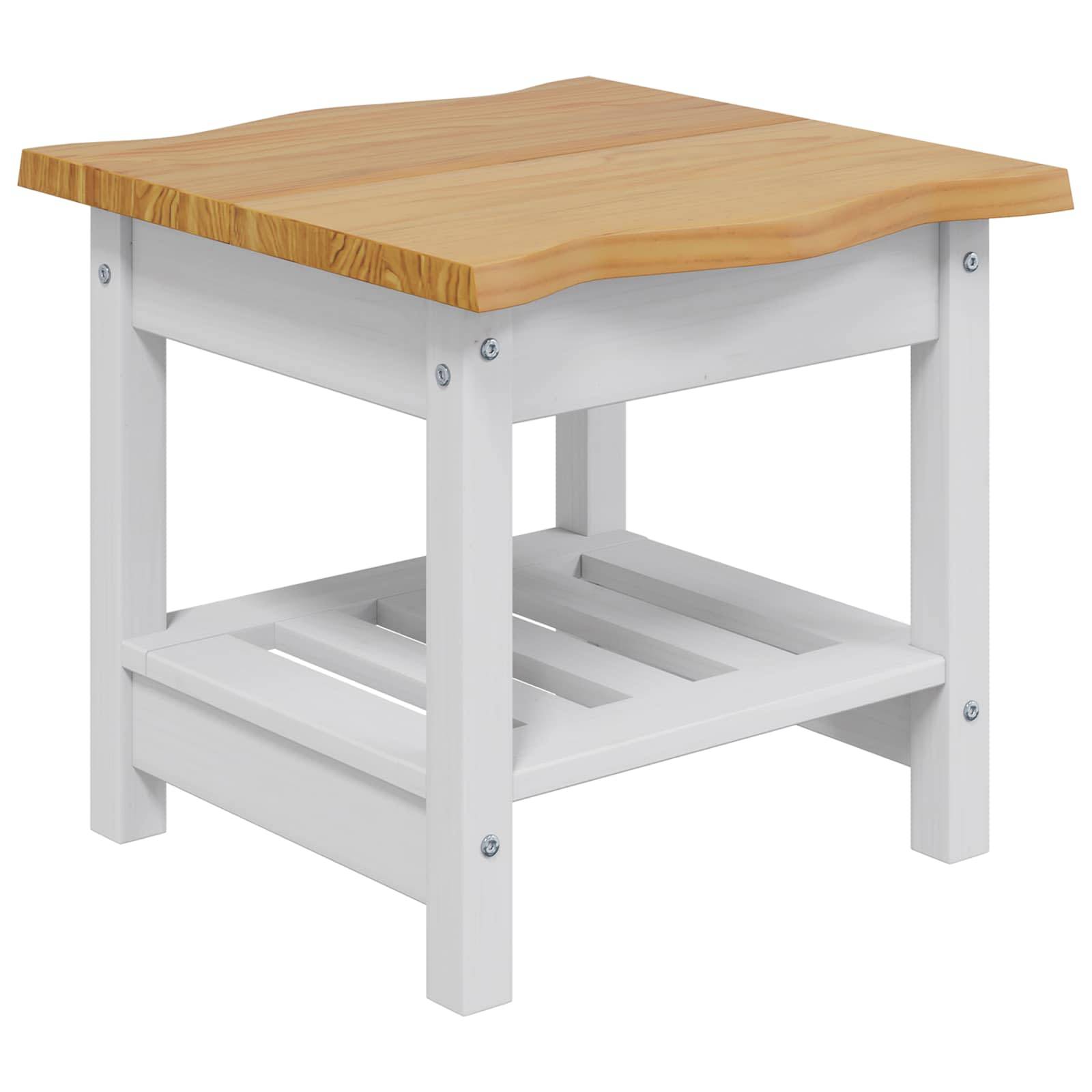 VidaXL Beistelltisch EKAI Weiß 50 x 50 x 45,5 cm Massives Kiefernholz