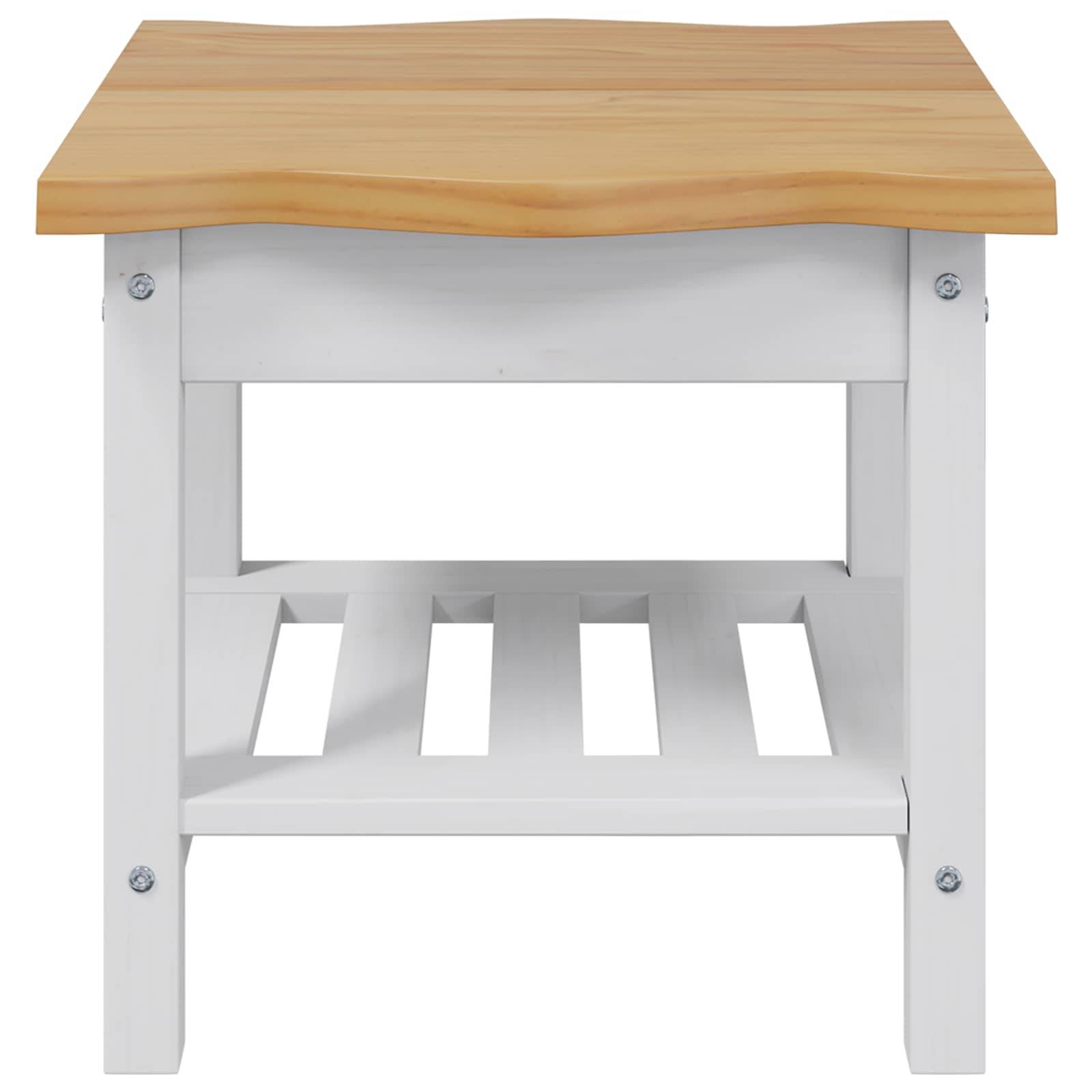 VidaXL Beistelltisch EKAI Weiß 50 x 50 x 45,5 cm Massives Kiefernholz