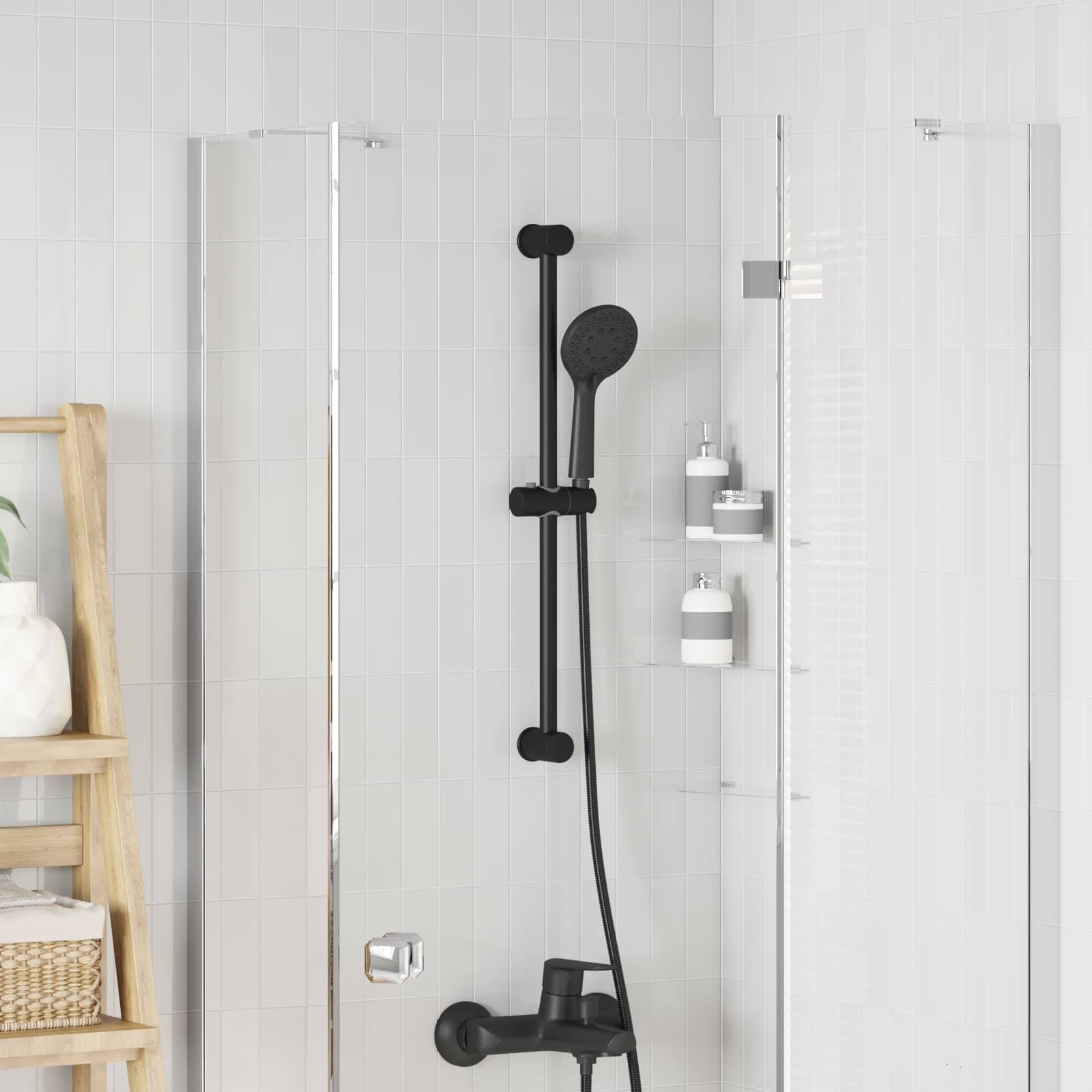 vidaXL Duschkopfhalter Schwarz 71 cm Edelstahl