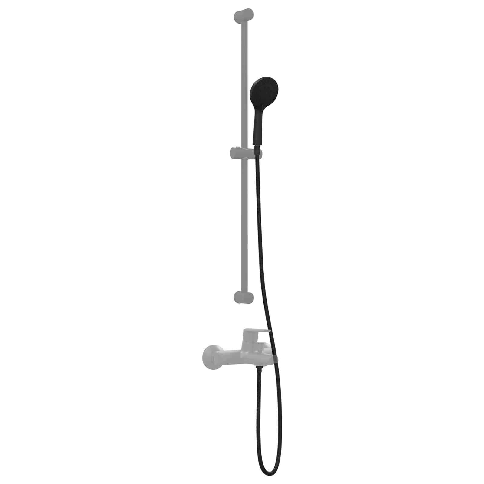vidaXL Duschkopfset Schwarz 150 cm Edelstahl