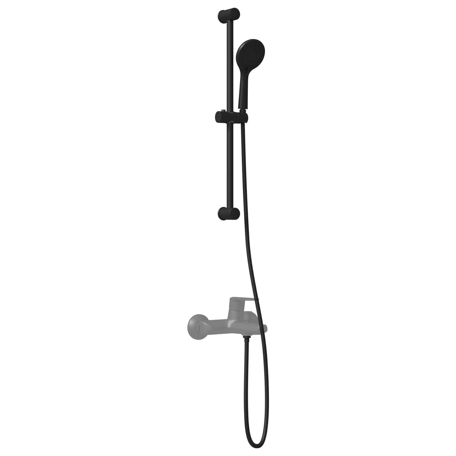 vidaXL Duschsystem-Set Schwarz 71 cm Edelstahl