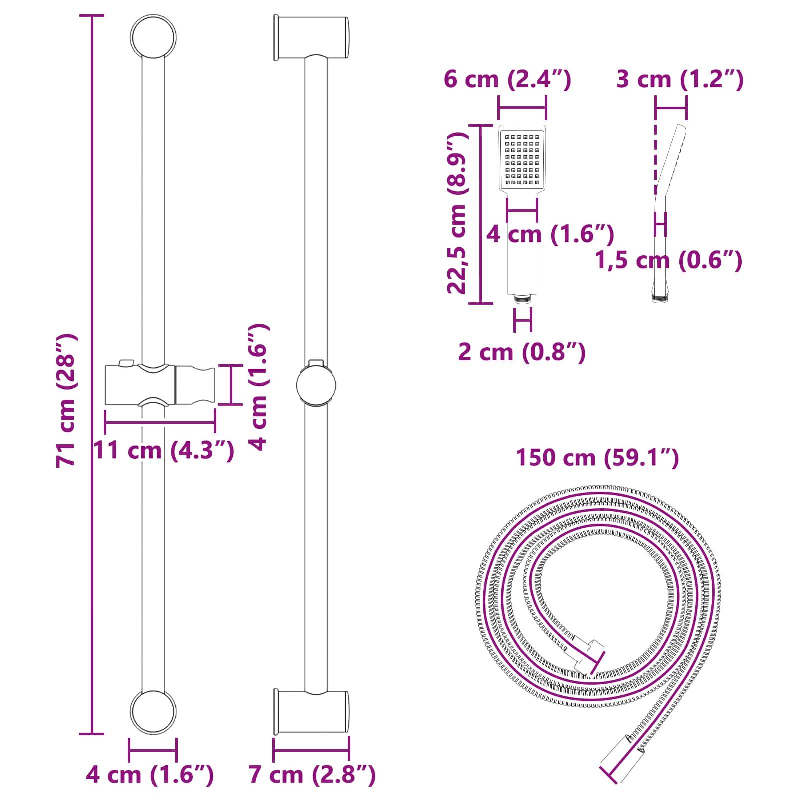 vidaXL Duschsystem-Set Stahl