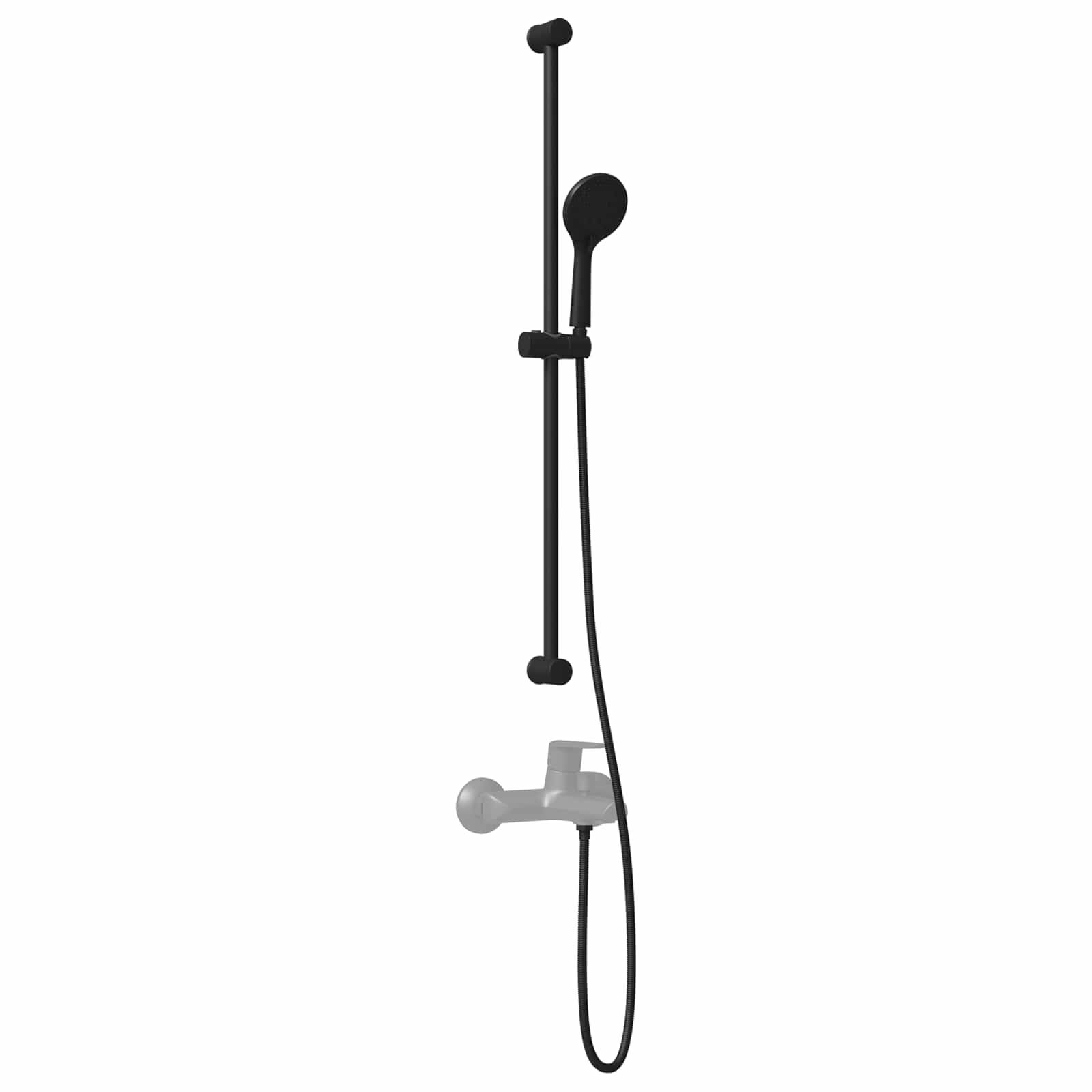 vidaXL Duschsystem-Set Schwarz 101 cm Edelstahl