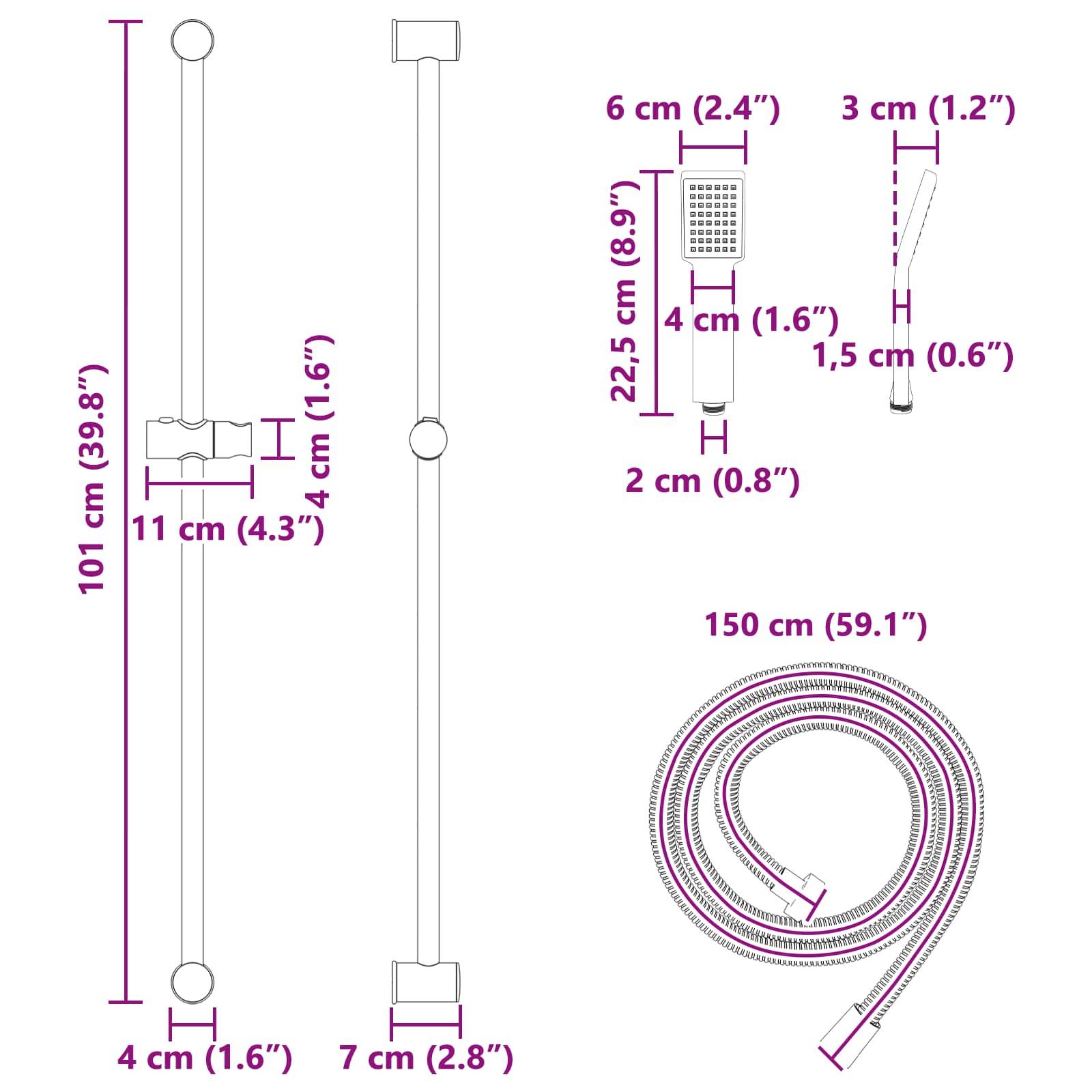 vidaXL Duschsystem-Set Stahl