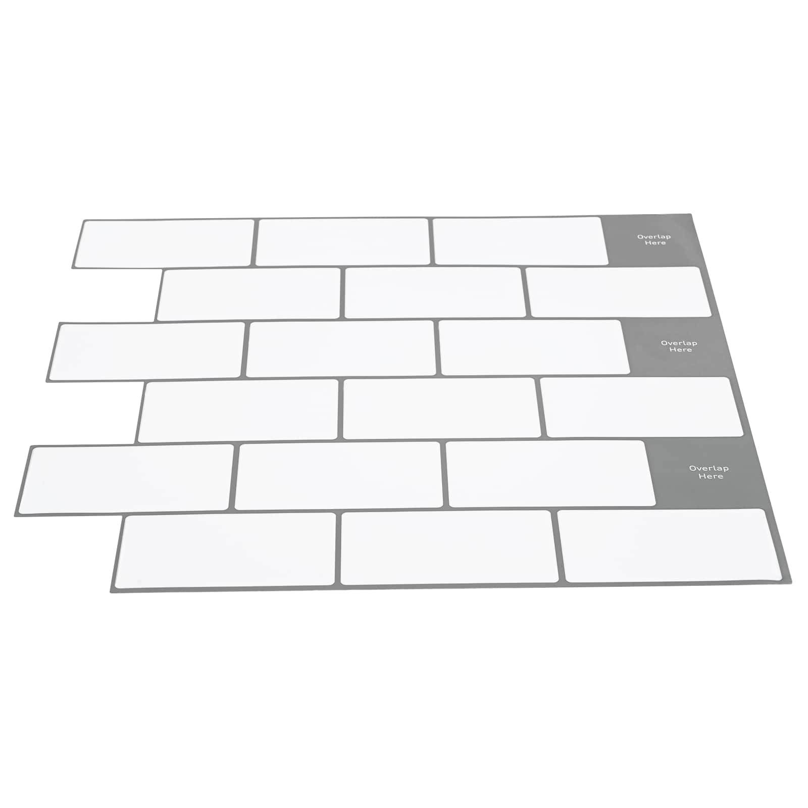 vidaXL U-Bahn-Fliese 10 pcs Weiß Grau 30 x 30 cm Polyurethan und PET
