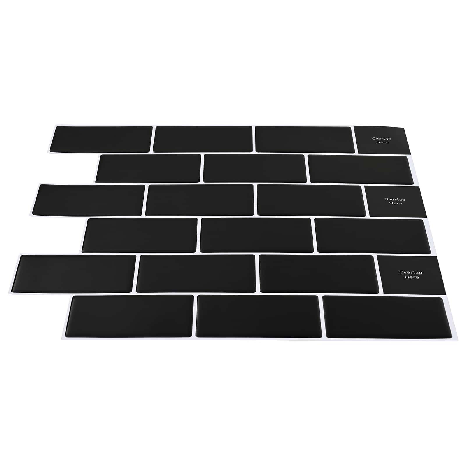 vidaXL U-Bahn-Fliese 50 pcs Schwarz 30 x 30 cm Polyurethan und PET