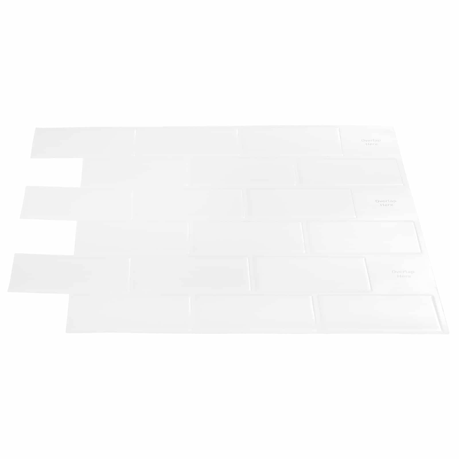 vidaXL U-Bahn-Fliese 20 pcs Weiß 30 x 30 cm Polyurethan und PET