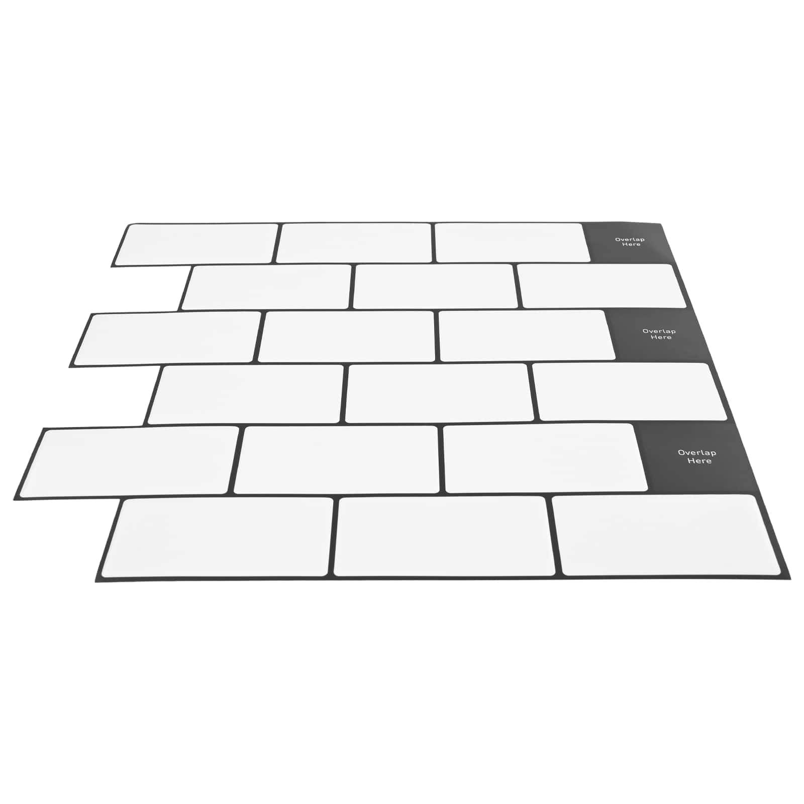 vidaXL U-Bahn-Fliese 10 pcs Weiß Schwarz 30 x 30 cm