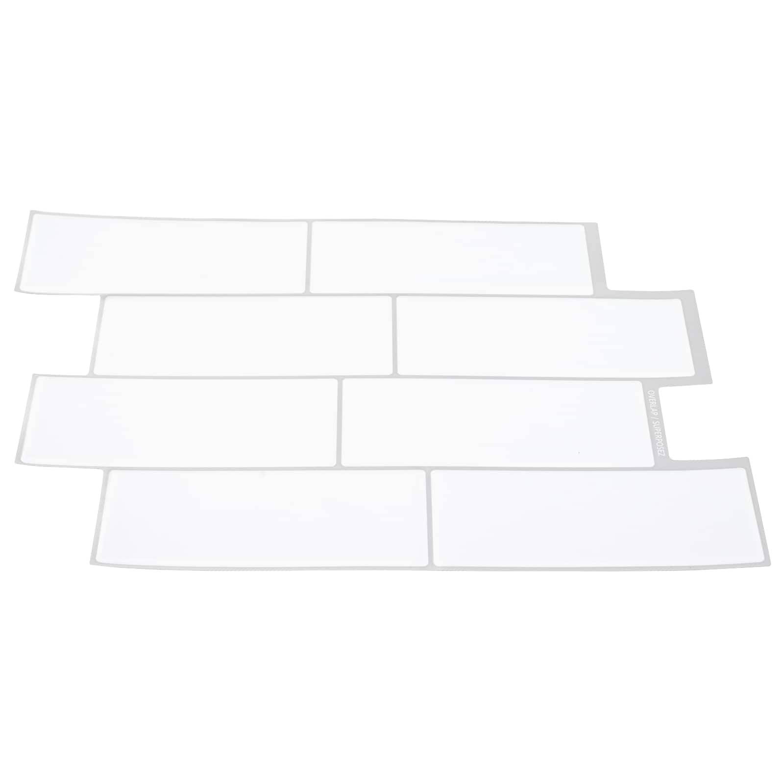 vidaXL U-Bahn-Fliese 10 pcs Weiß Grau 29 x 21 cm Polyurethan und PET