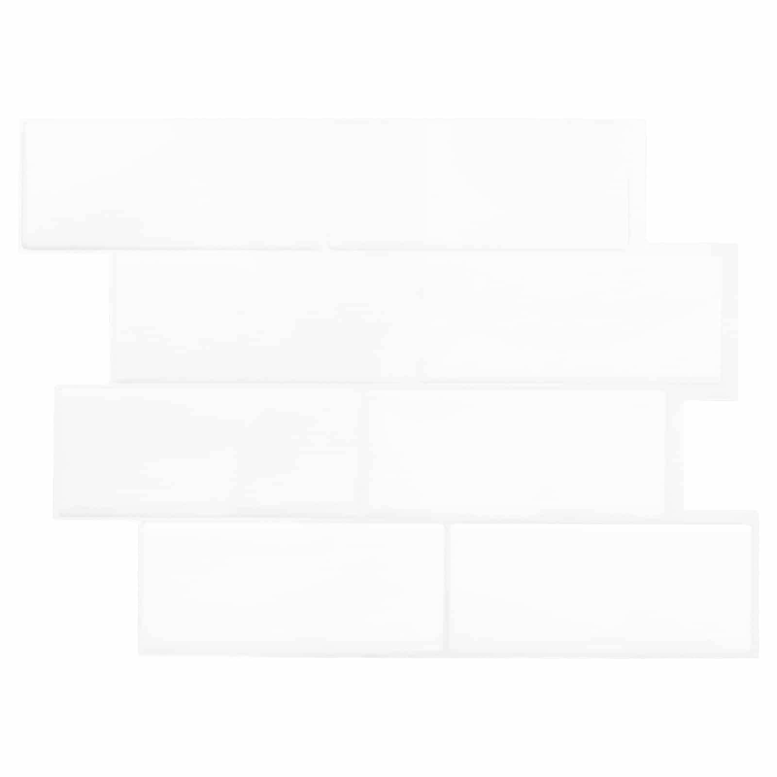 vidaXL U-Bahn-Fliese 10 pcs Weiß 29 x 21 cm Polyurethan und PET